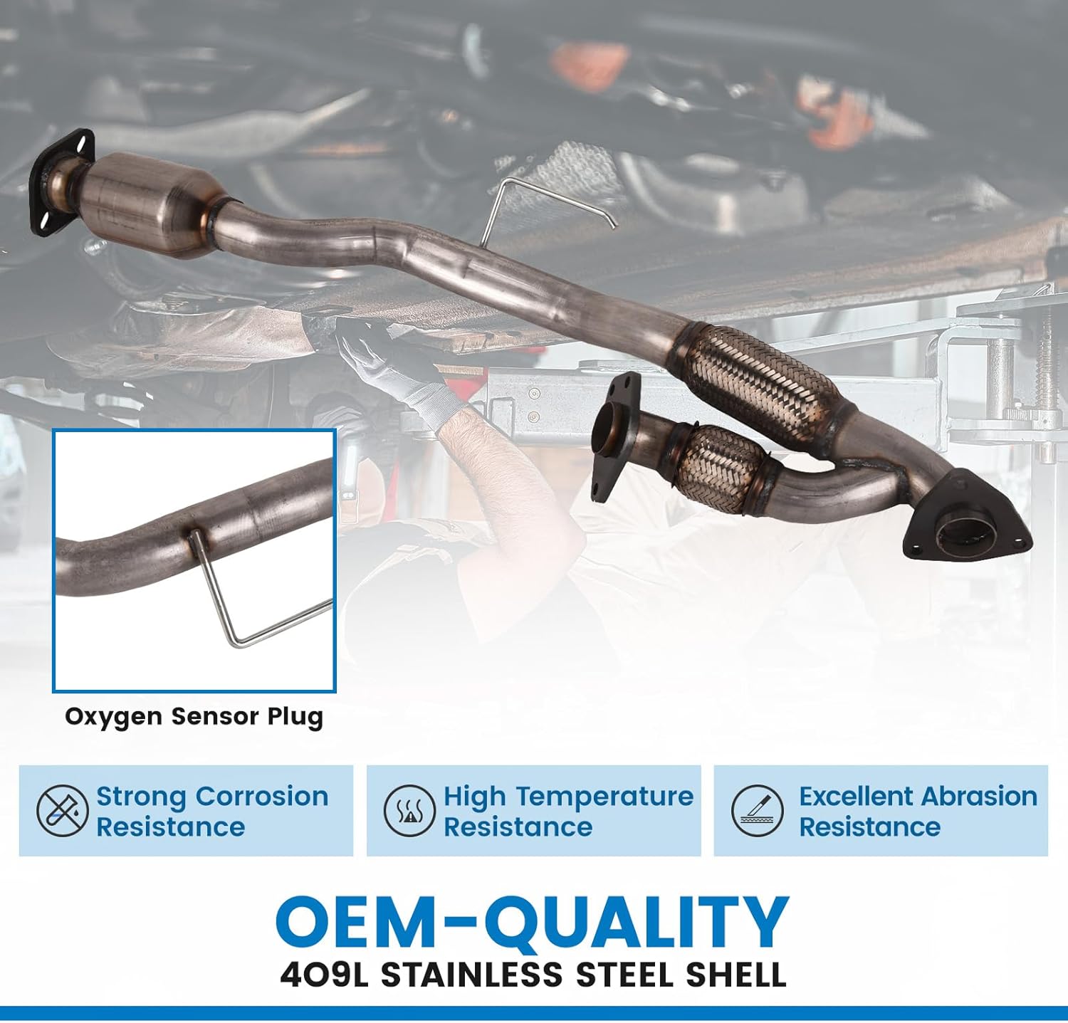 Flex Y Pipe & Catalytic Converter Compatible with Nissan Murano 3.5L VQ35DE 2009 2010 2011 2012 2013 2014 2015 2016 2017 2018 2019 Replace#54809 12H43-240