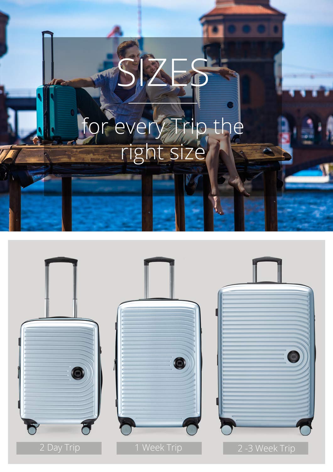Hauptstadtkoffer Mitte - Großer Hartschalenkoffer, TSA, 4 Rollen, Check-In Gepäck mit 8 cm Volumenerweiterung, 77cm, 130 Liter, Pool Blue