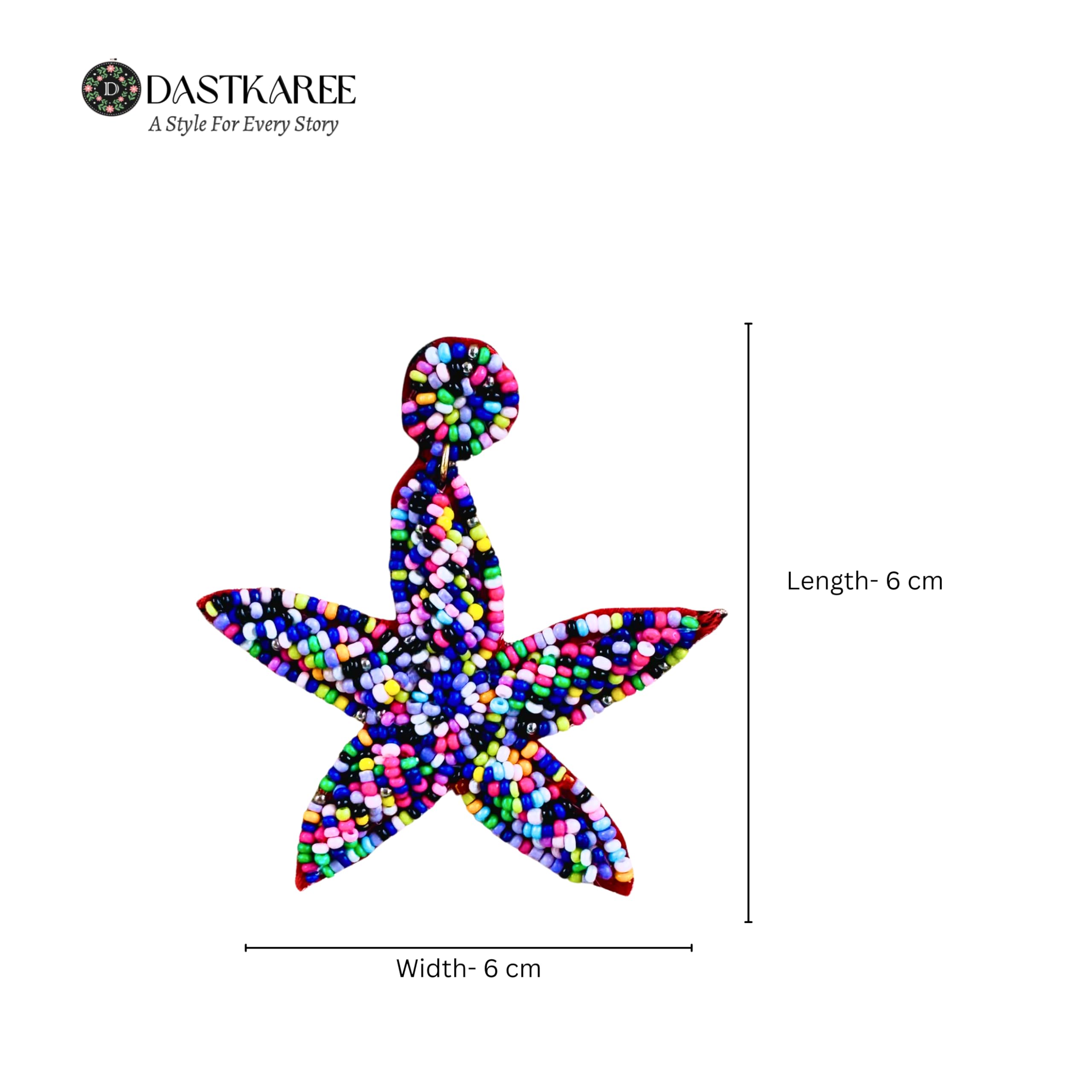 Vivacious Starfish Beaded Earring