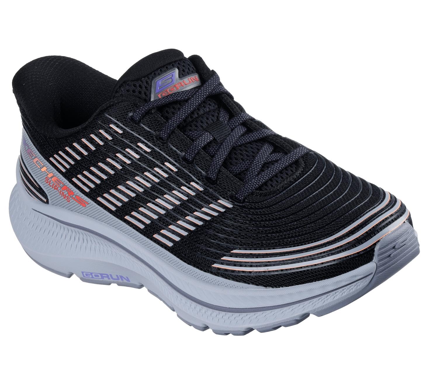 Skechers Women's Go Run Consistent 2.0 Senna Slip-in Trainers, Black Textile/Multi Trim, 4.5 UK