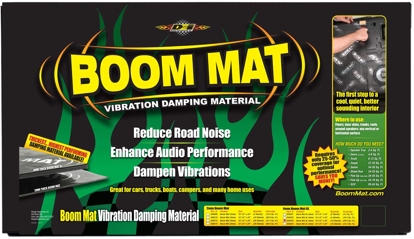Design Engineering 050222 Boom Mat XL 31,8 cm x 61 cm (5 fogli) 4 mm materiale smorzamento