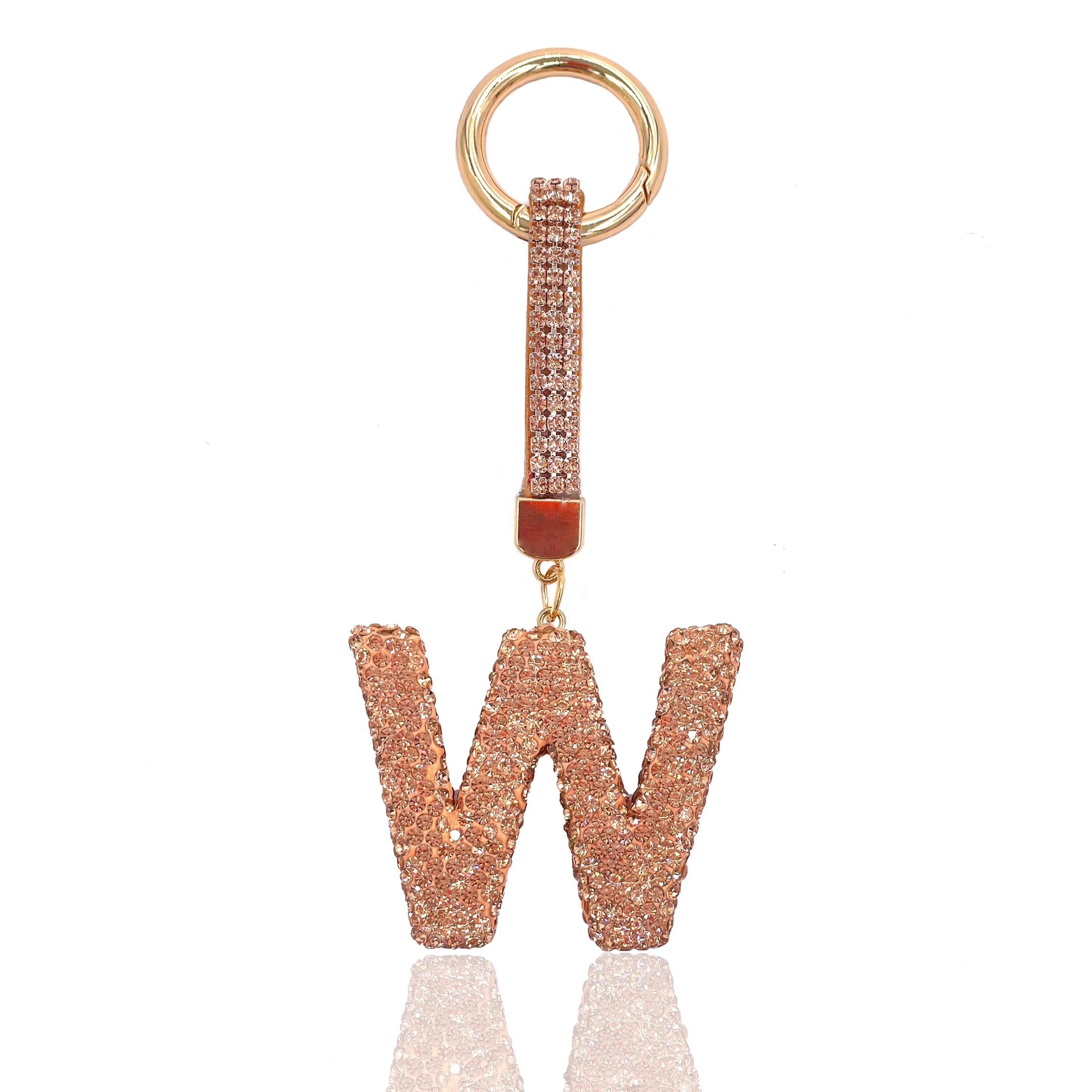 Gold Initial Letter Keychain Gift for Women Girls Bling Sparkly Cute Backpack Car Key Accessories