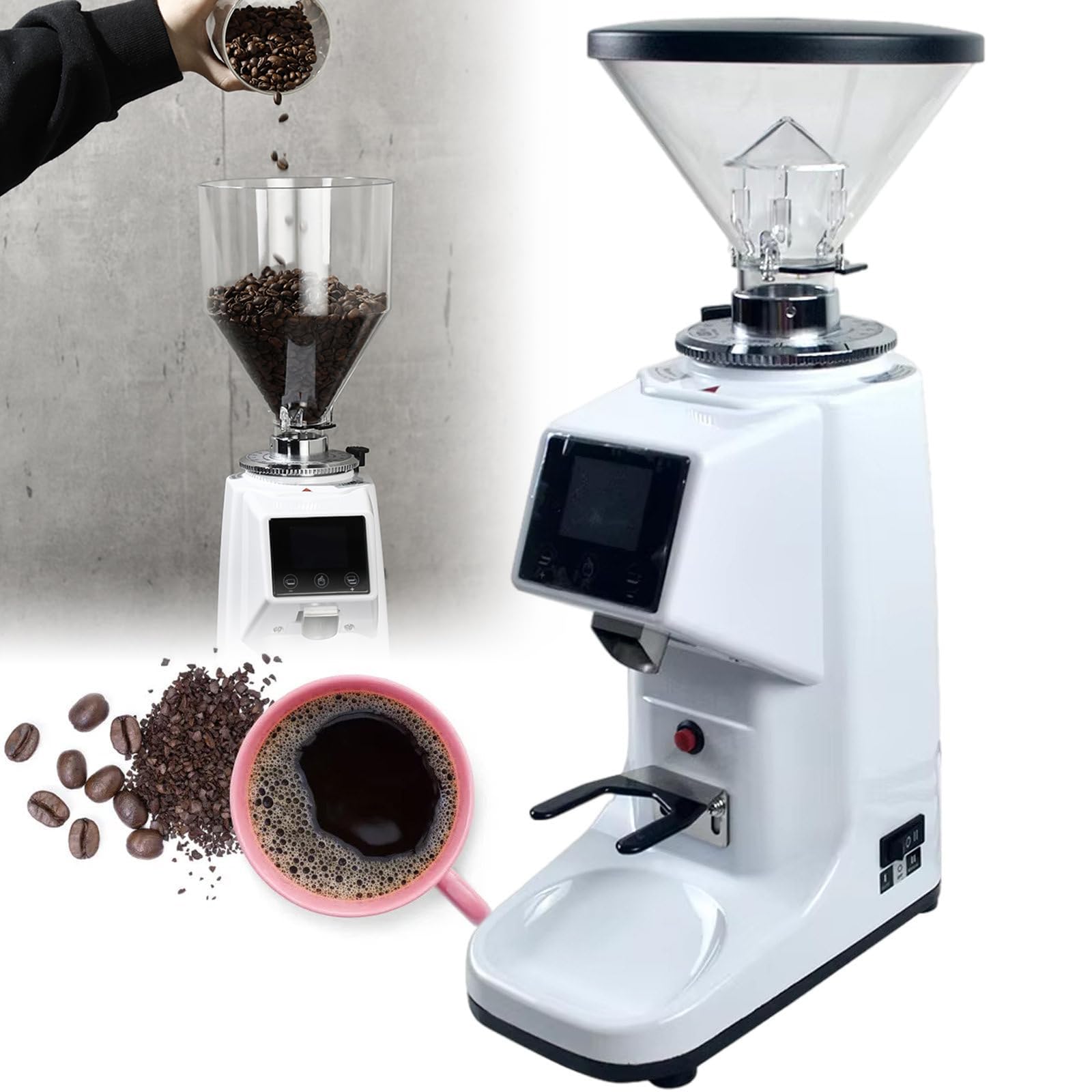 Grinder de café électrique expresso moulin à grain automatique 19 moutures réglables