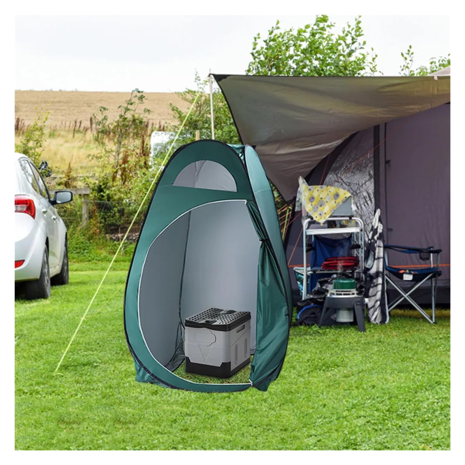 Inodoro Plegable Inodoro Plegable for Exteriores, portátil, for emergencias de Camping, Bote de Basura Reutilizable, Caja de Almacenamiento antiolor for Coche de Turismo