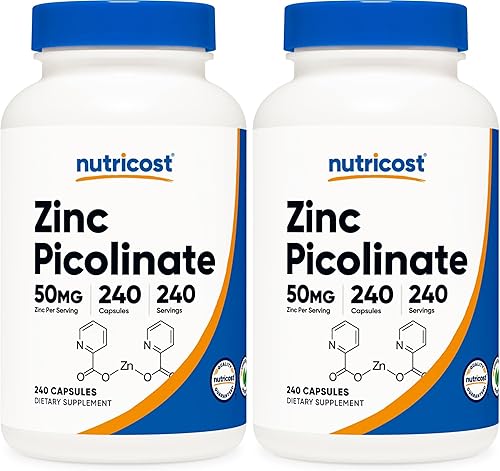 Miniatura 7 de Nutricost Picolinato de Zinc 50 mg, 120 cápsulas vegetarianas, sin gluten y sin OMG