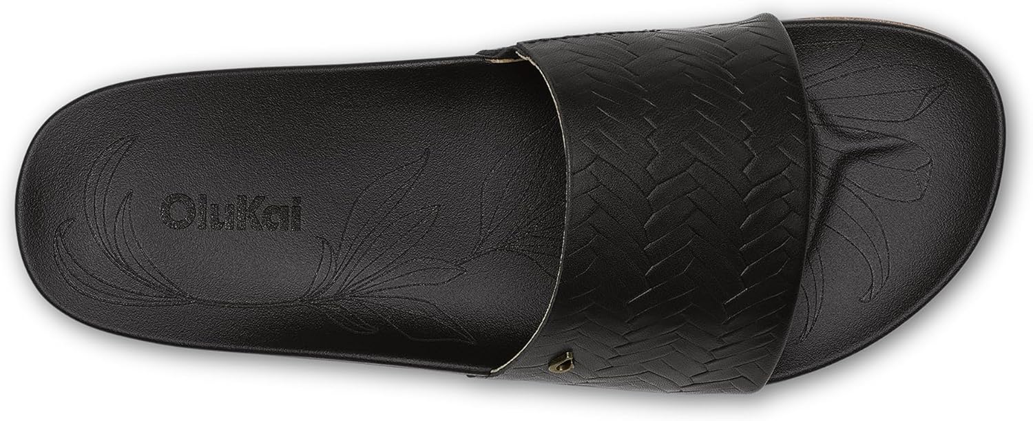 OLUKAI Kipe'a Pono Women's Leather Slide Sandal, Elevated Everyday Slide, All-Day Comfort & Wear - Image 5