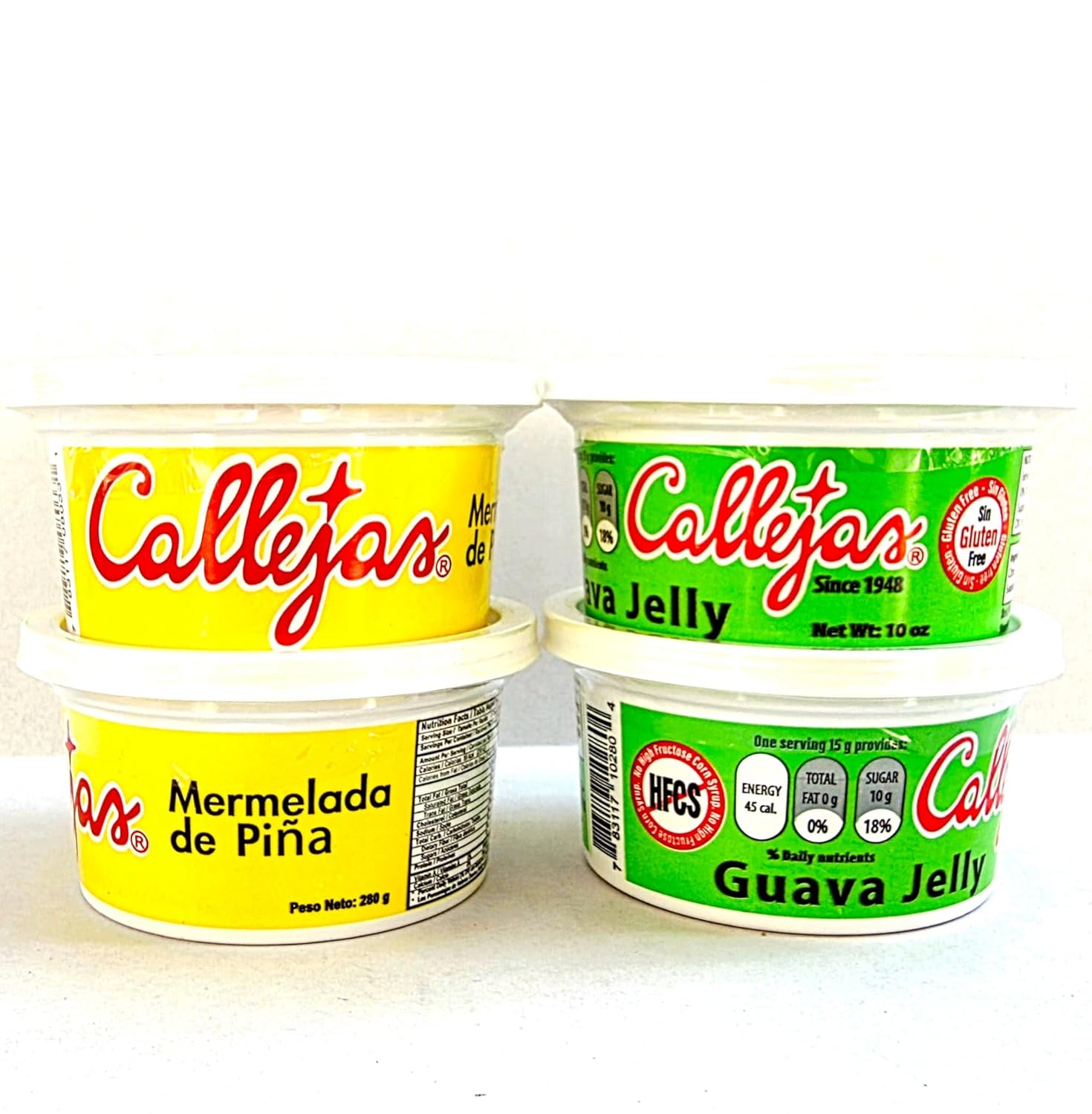 Jaleas Callejas Mixta 2 Guayaba y 2 piña. 4 pack jelly guava and pineaple