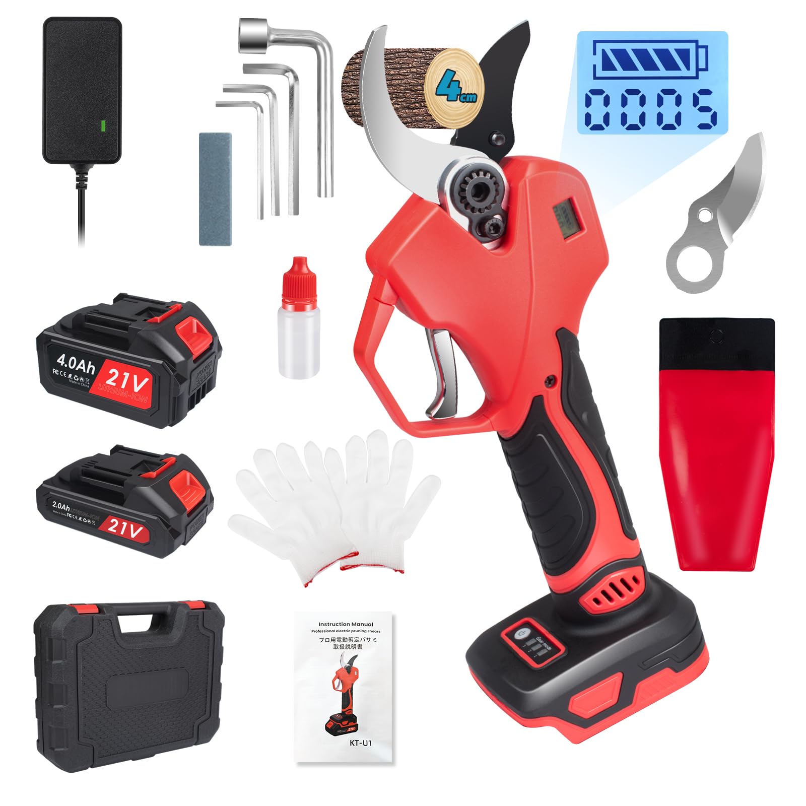 Amazon | 【大開口・40mm切断径】電動ハサミ 電動剪定バサミ【藤原園芸