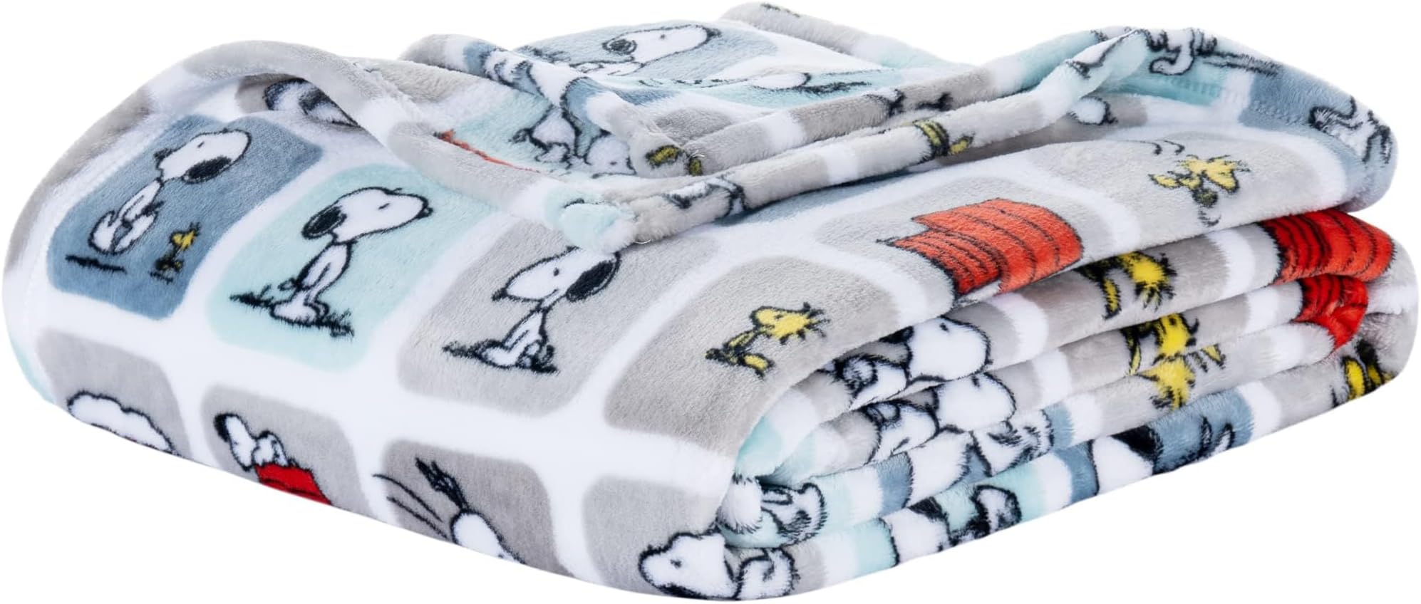 Peanuts® VelvetLoft® Cute Character Snoopy Plush Blanket,Woof Blue,King 90 in x 108 in (Official Peanuts® Product)
