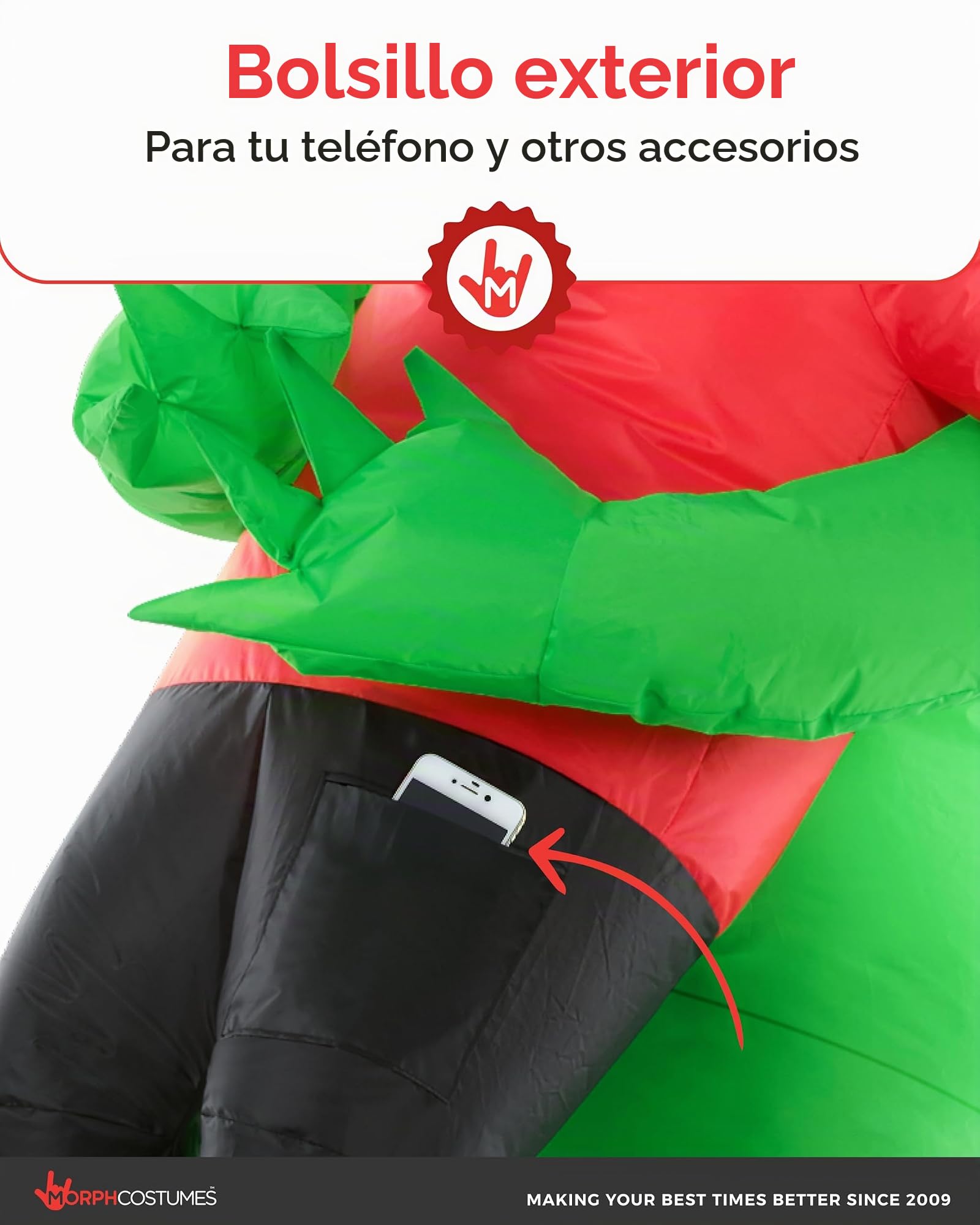 Morph Disfraz inflable rojo de alienígena para adultos, disfraz de alienígena para adultos, disfraces inflables para adultos