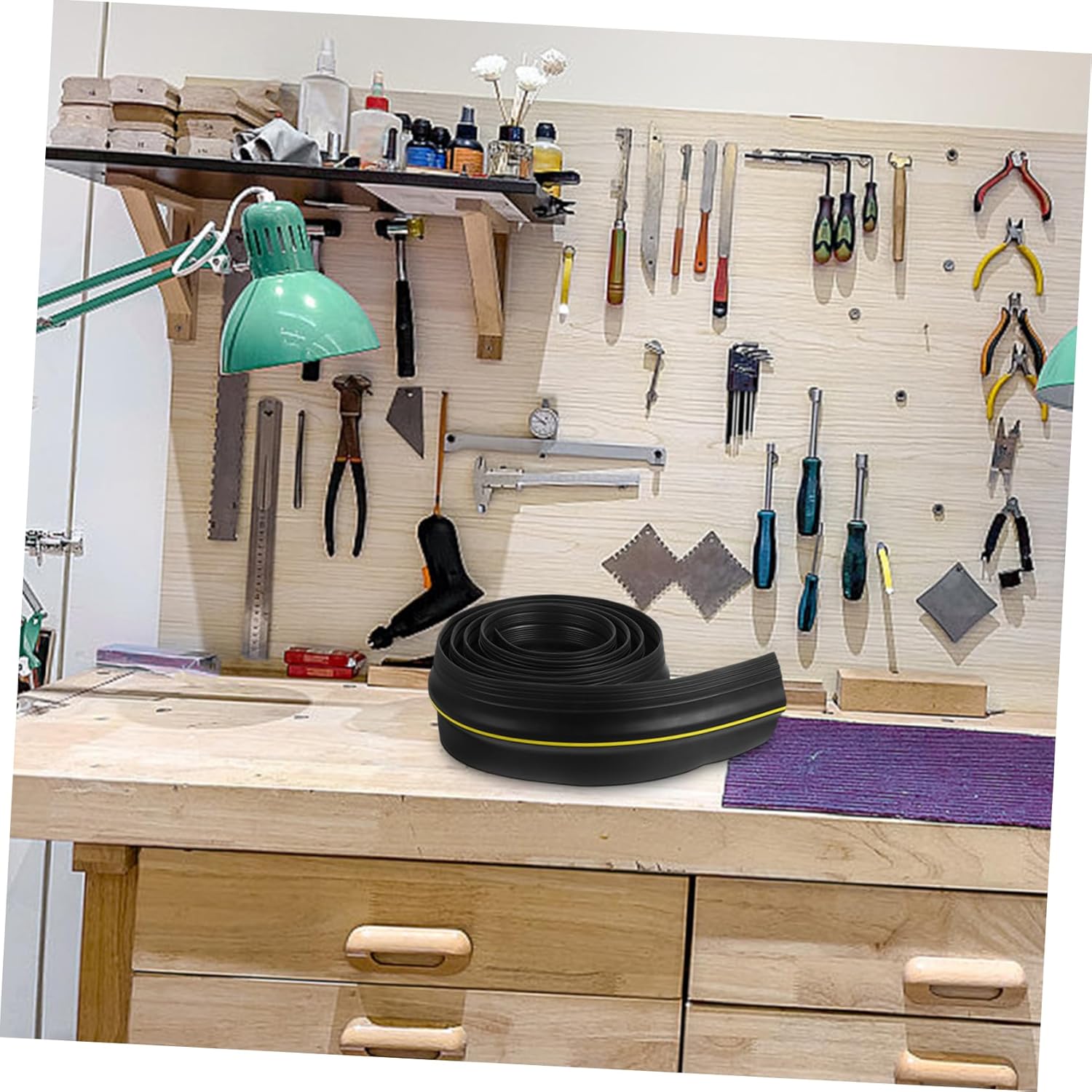 Veemoon Garage Door Seal Strip Rubber Bottom Seal for Weatherproofing Easy Installation Fits Garage Versatile
