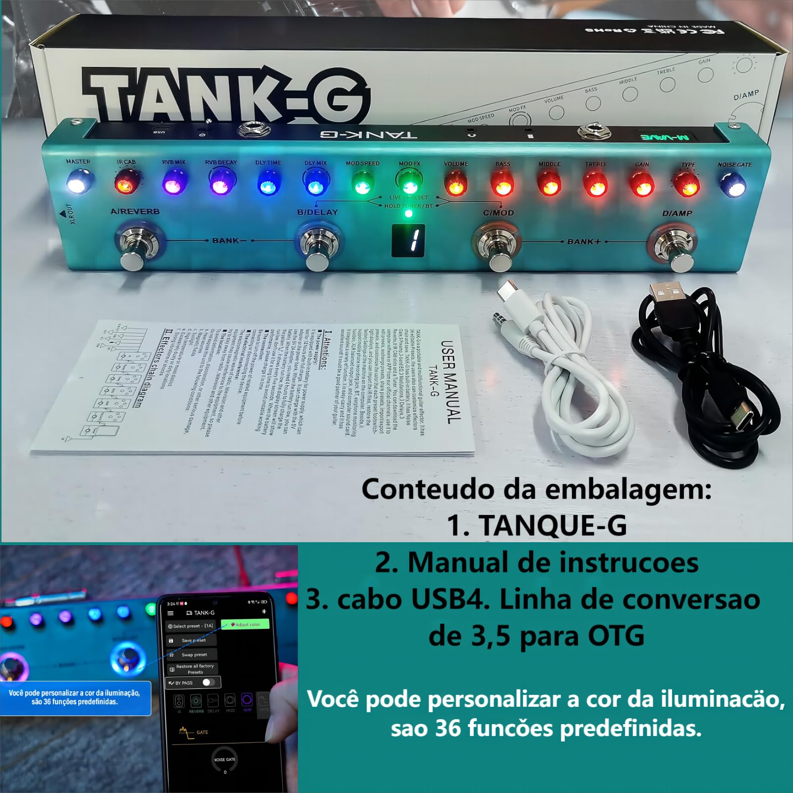 Processador de Efeitos para Guitarra eléctrica TANK-G