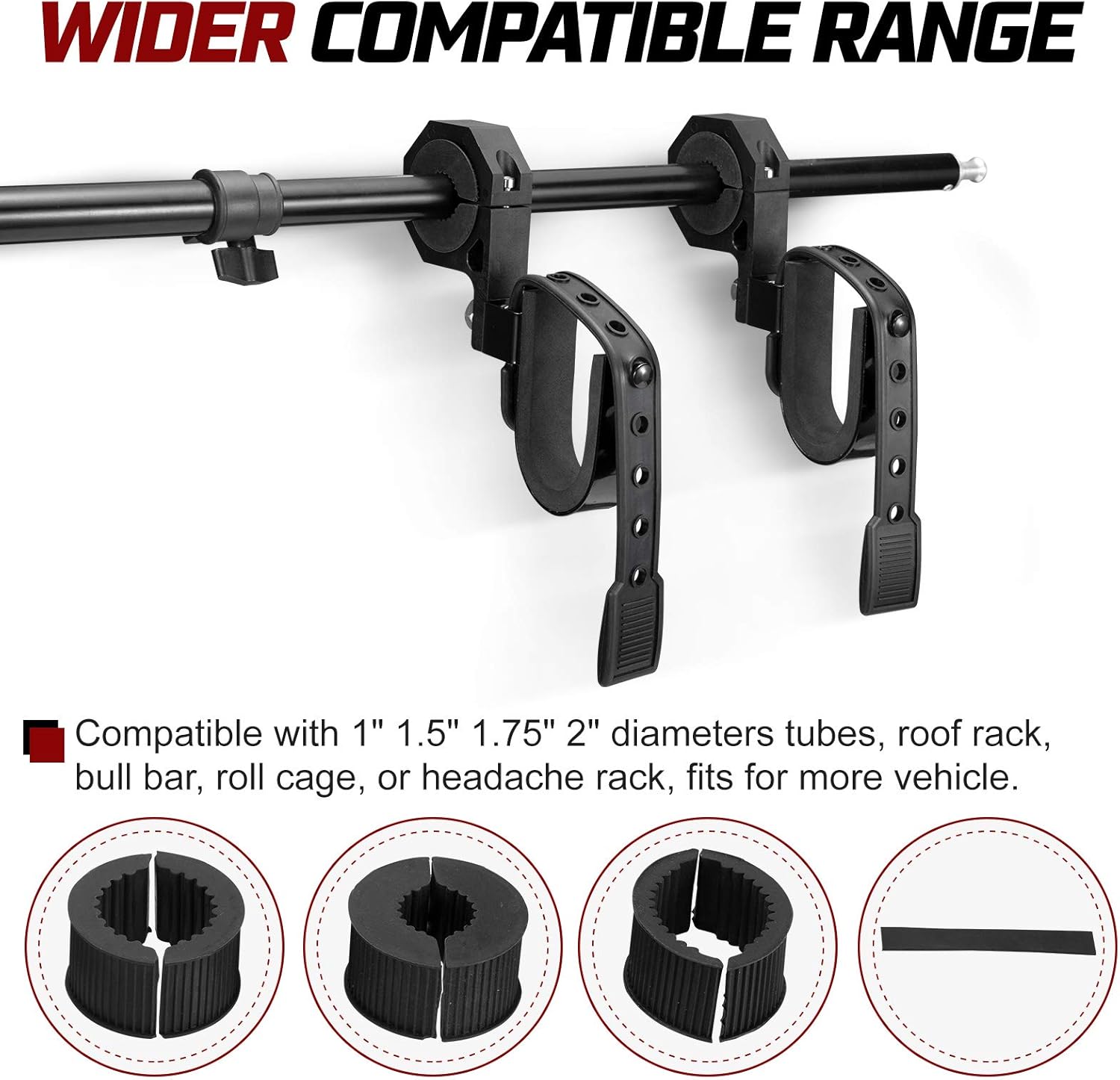 BUNKER INDUST UTV Gun Holder Clamp Mounting Bracket Fits for 1” 1.5” 1.75” 2” Tubes Roll Bars Roof Rack Compatible with Polaris RZR Ranger Can Am Honda Kawasaki Snowmobile : Automotive