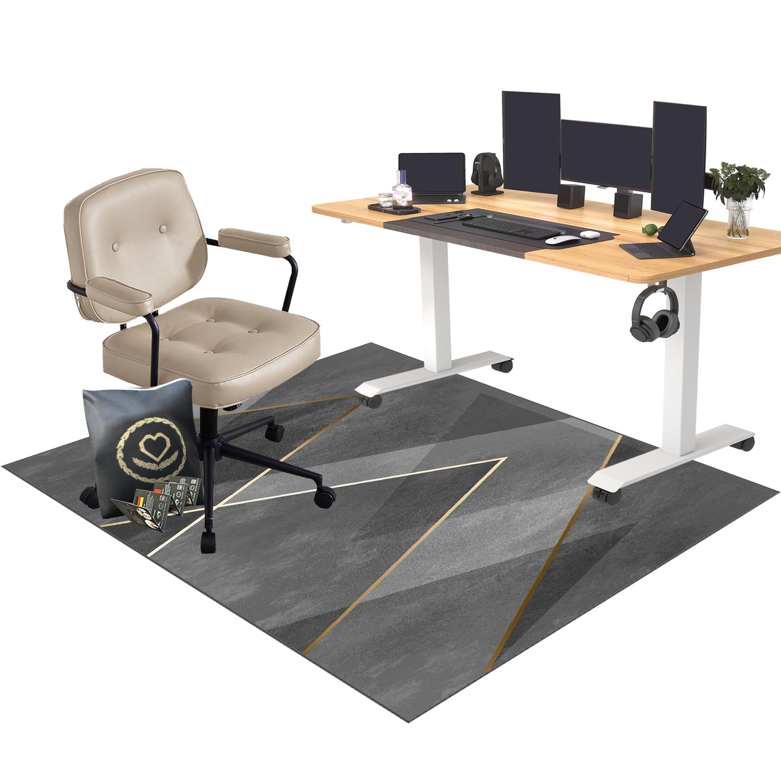 CCTSA 80 x 120 cm Office Chair Mat for Carpeted and Hard Floor | Multi-Purpose Carpet Protector | Gaming Chair Mat | Anti-Slip Low Pile Carpet Mats for Home Office | Floor Protectors for Chairs