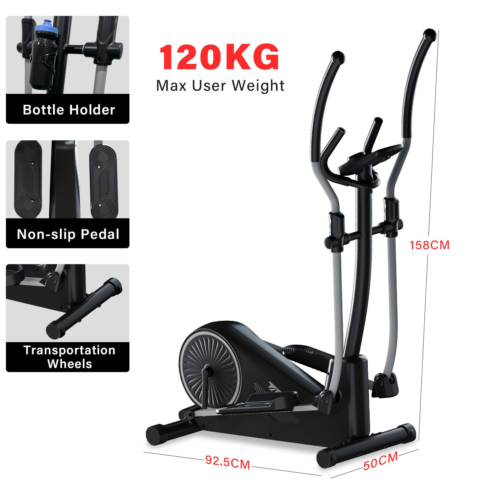 TODO Mini Ellipsentrainer unter dem Schreibtisch, Crosstrainer mit Fernbedienung, 12 Geschwindigkeiten, tragbar