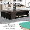 Modern Executive Desk with Storage Cabinet, L-Shaped Office Desk with LED Lighting, Large Computer Desk for Home Office, Reception Desk, Workstation Furniture