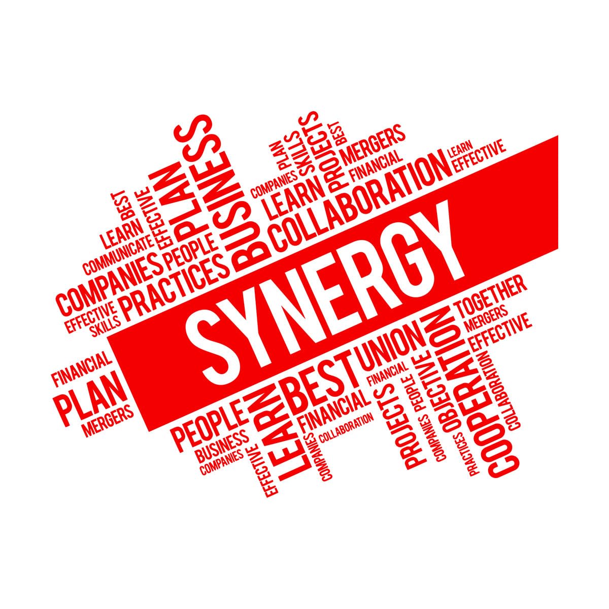 Mural and Wall Vinyl Decal Synergy Collaboration Business Office Space Words 81x108.3cm Removable Without Leaving Glue Extra Large red