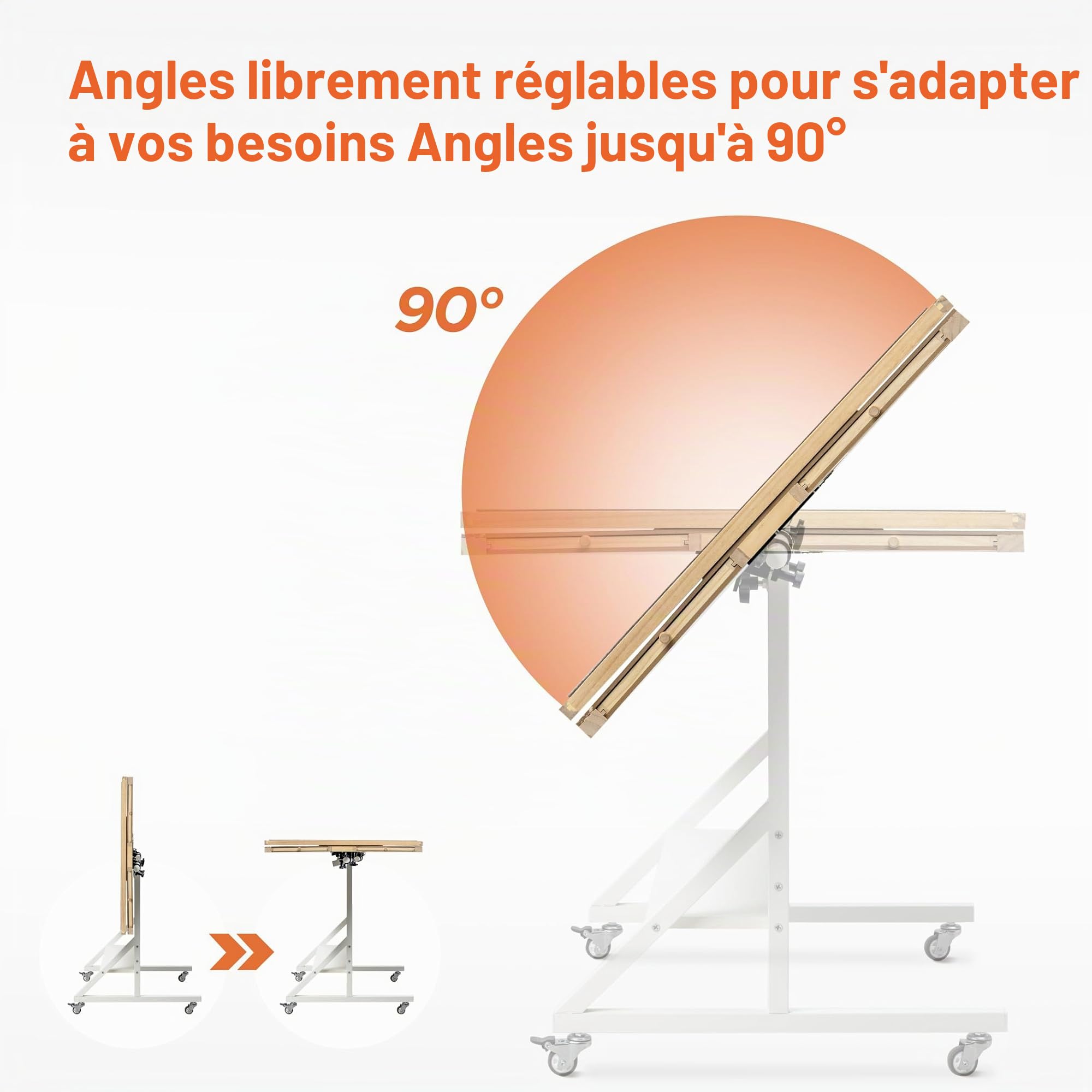 Becko US - Table de puzzle inclinable et rotative de 1500 pièces avec tiroirs et couvercle, plateau de puzzle pliable et portable avec inclinaison et ajustements de hauteur, facile à déplacer, pour