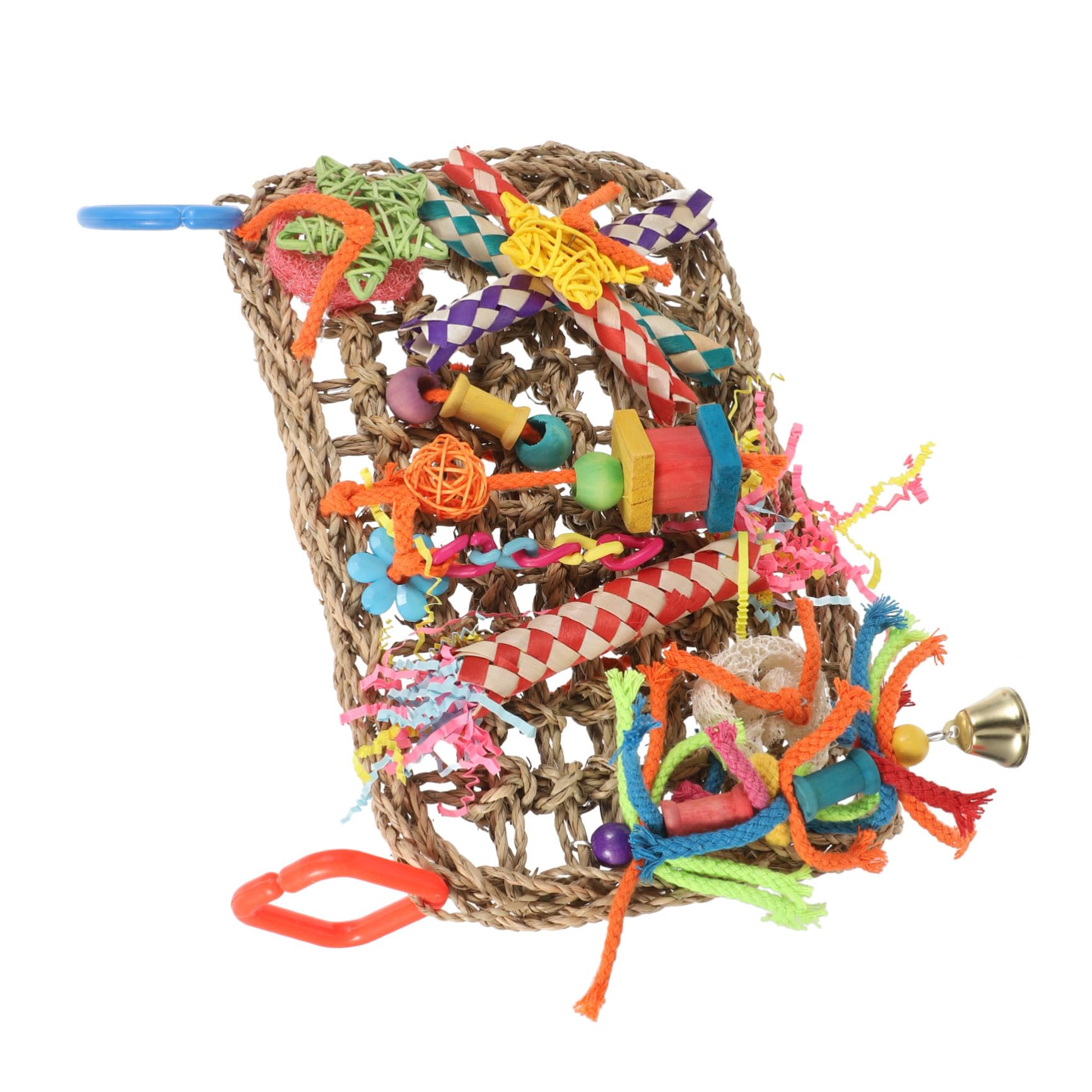 BESPORTBLE 2pezzi Cuscino Appeso Per Uccelli Alga Marina Giocattolo Da Morsicare Creativo Per Pappagalli Accessorio Per Gabbie Da Uccelli Per Divertimento e Gioco Sicuro