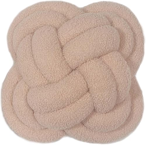 Cyprinus Carpio Cojín creativo de 13 pulgadas con nudo y flor de rosa, almohada lumbar de felpa para el hogar, decoración de peluche, color rosa