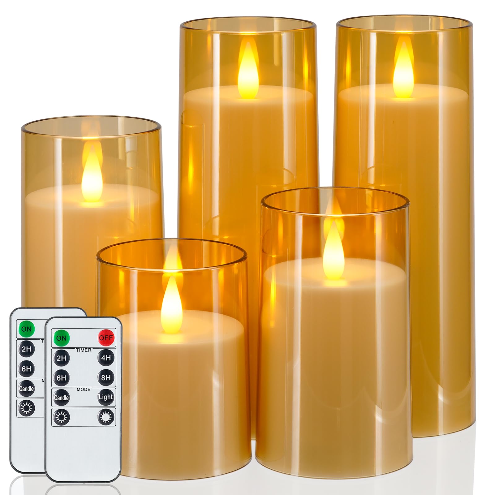 Candele realistiche tremolanti a batteria, finte candele elettriche a LED con telecomando e timer, candele senza fiamma per la casa, decorazione natalizia, bianco, set di 3