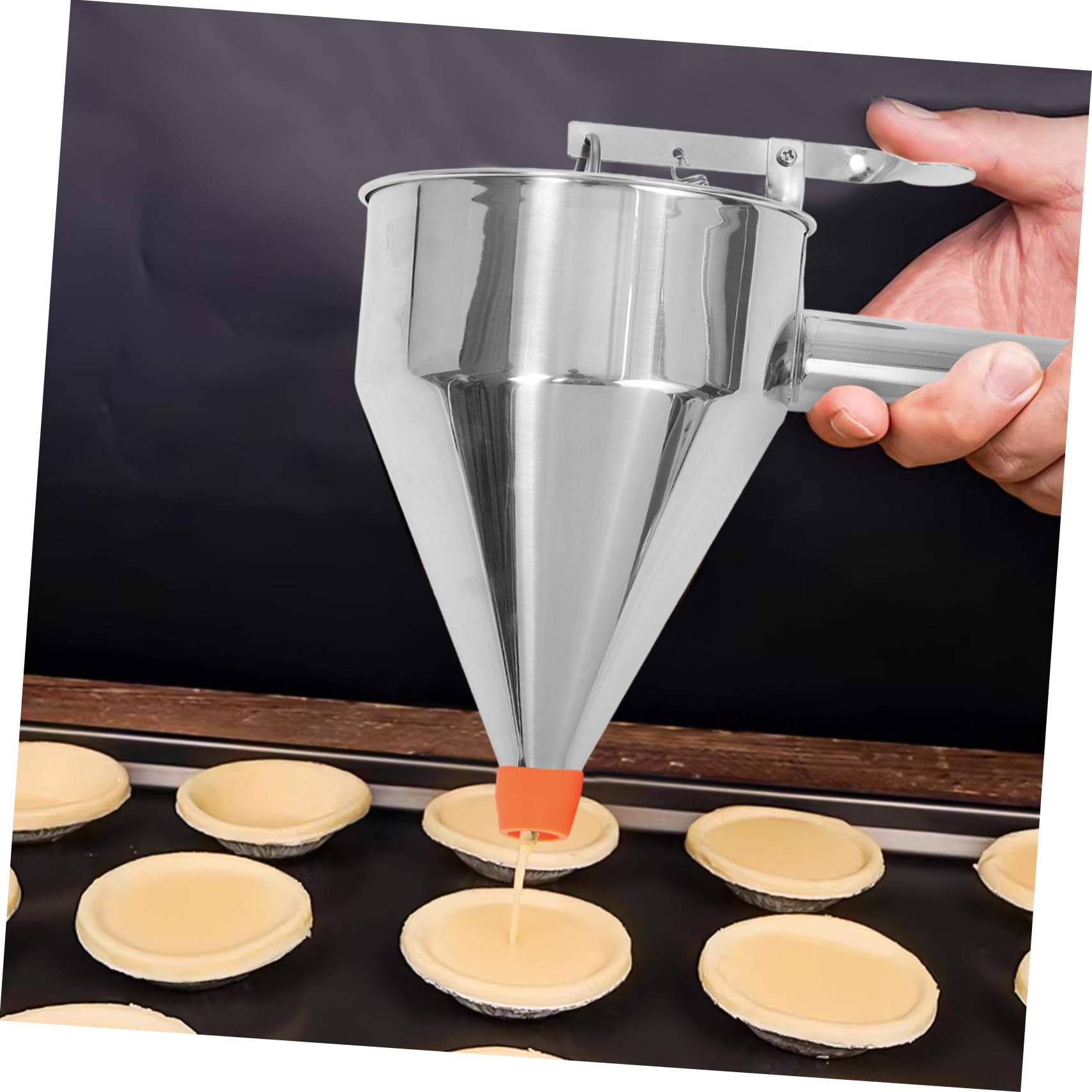 Attrezzo per Strauben in Acciaio Inossidabile Imbuto Conico e Distributore di Impasto Rimovibile per Utensili Cucina Inox e Accessori da Cucina