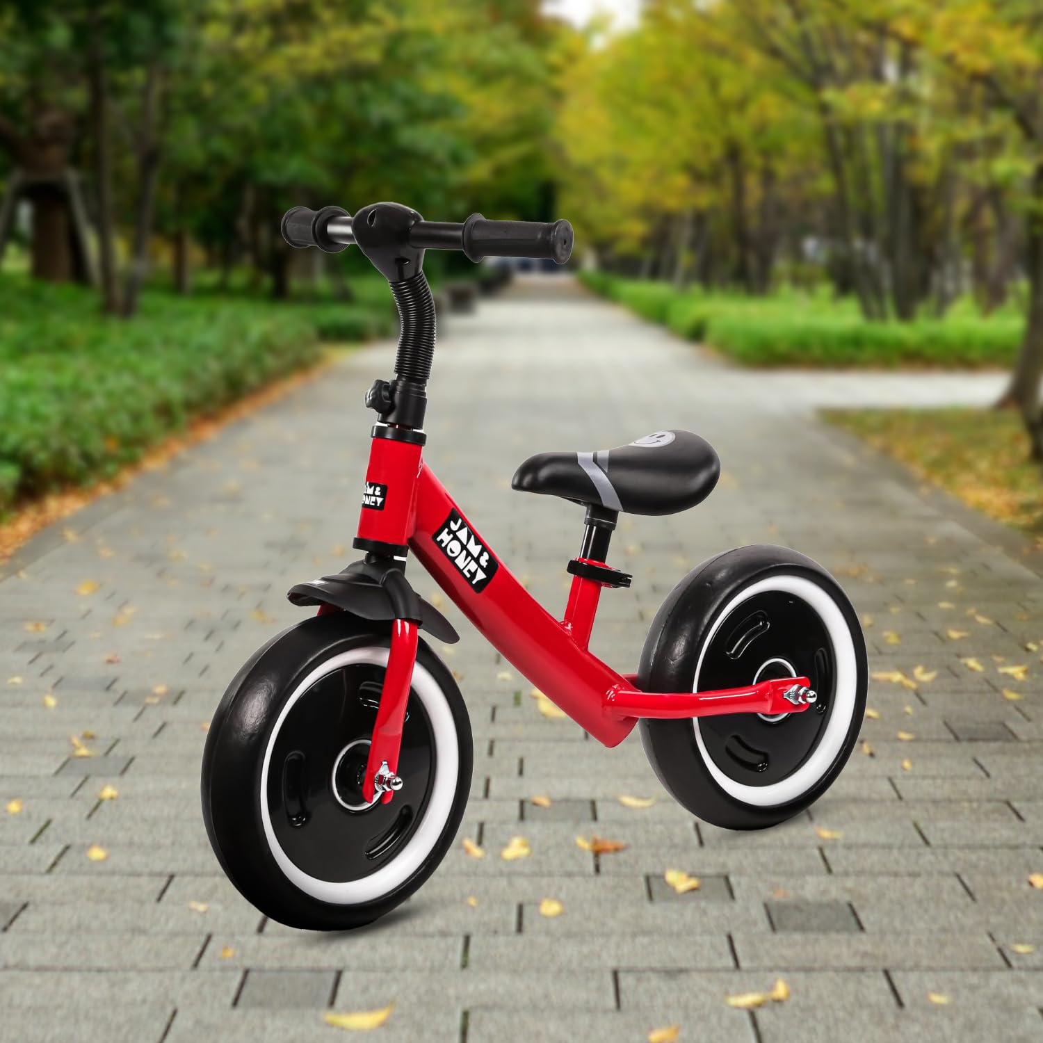 Amazon Brand - Jam & Honey Kids Lightweight Pedal Free Balance Cycle | Safe, Durable, and Made in India | Suitable for Girls and Boys 2-4 Years | BIS Certified (Red) | 12 Inch - Image 5 thumbnail