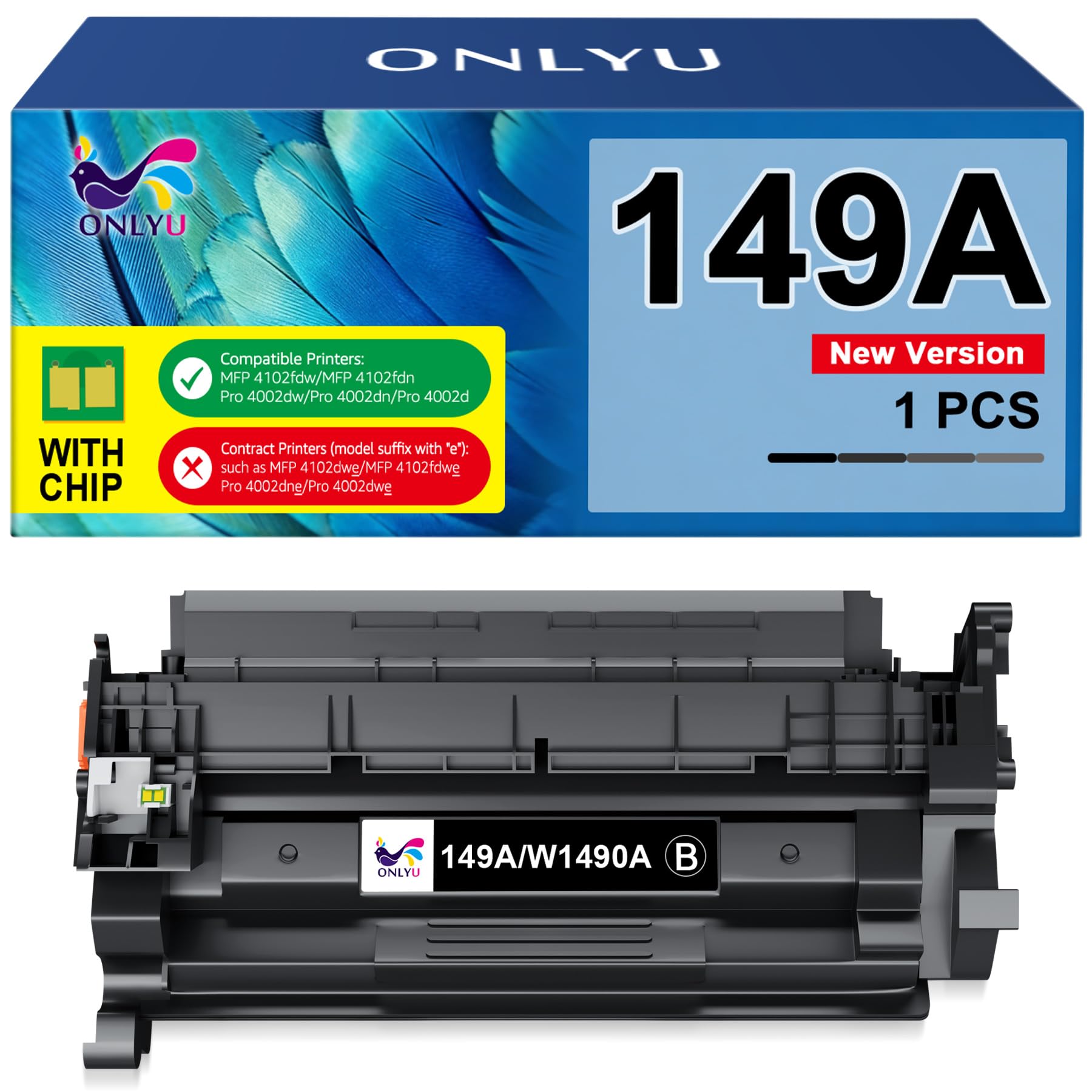 ONLYU 149A W1490A Toner con Chip Compatibile per HP 149A 149X