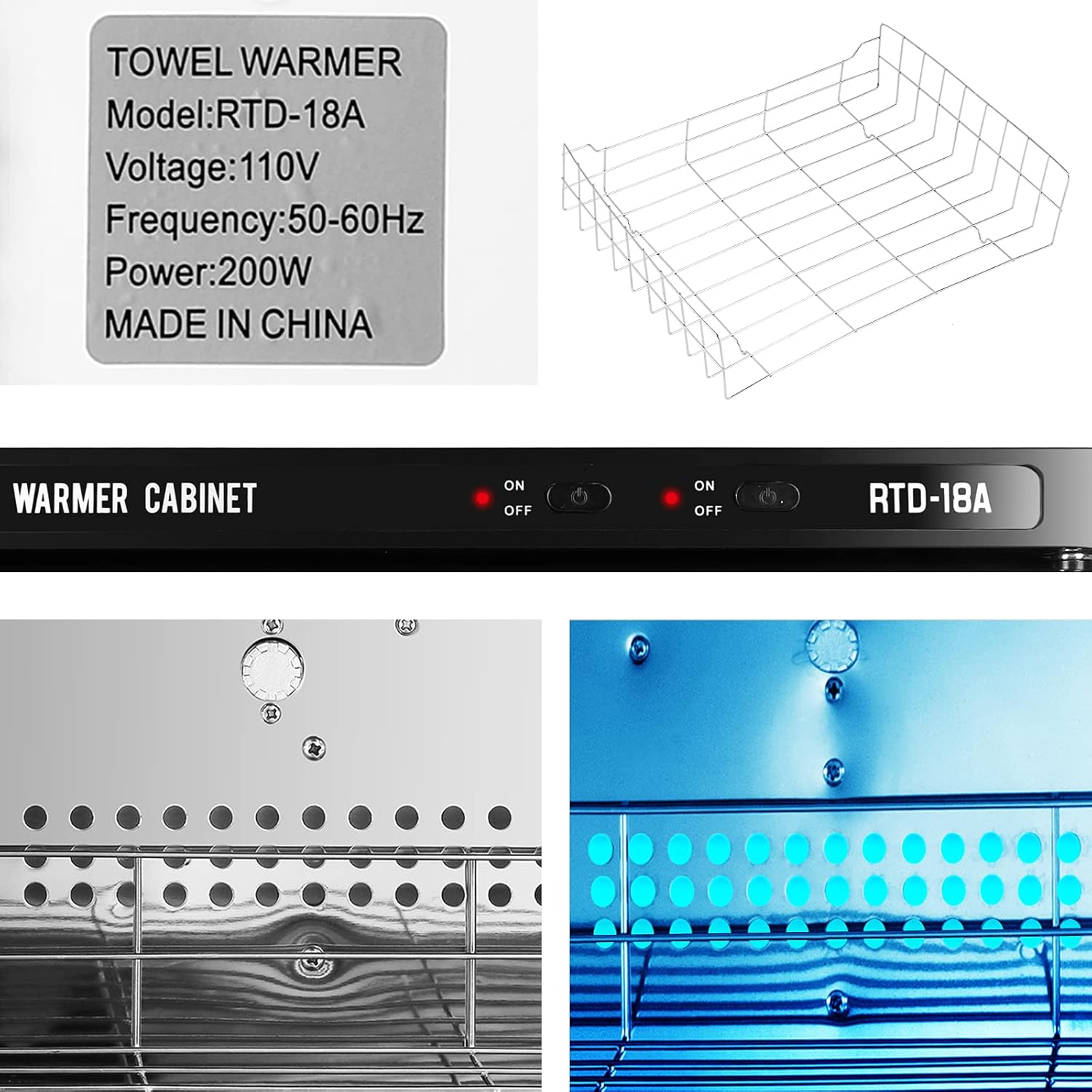 Artist hand Hot Towel Warmer for Spa, 18L Large Capacity Spa Towel Warmer Cabinet Fast Heating, Stainless Steel Rack, for Bathroom, Esthetician, Salon, Facial, Family Use (18L, Black) - Image 3