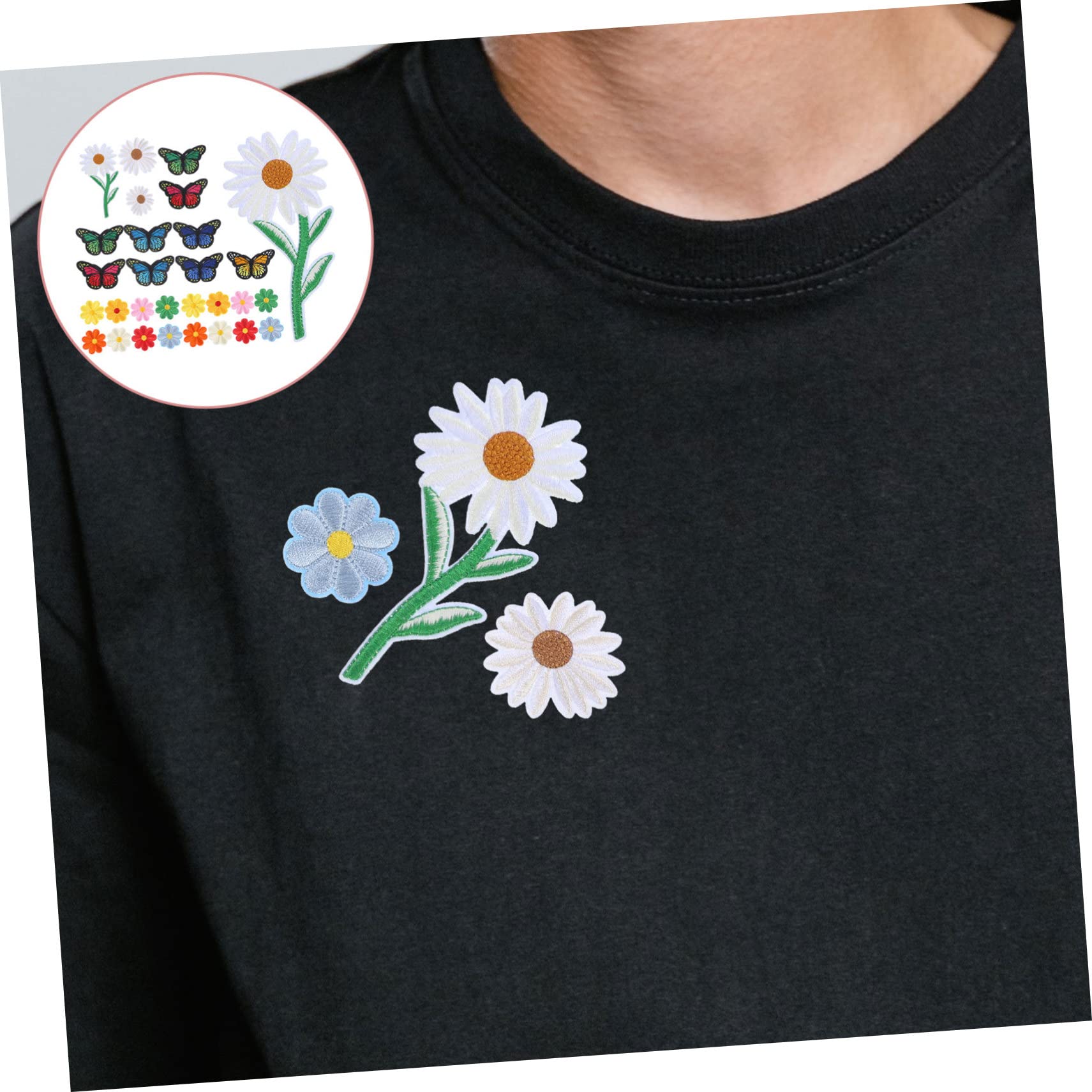 NUOBESTY 117stücke Teiliges Gestickte Bügelflicken Vielseitige Applikationen Für Kleidung -projekte Reparaturen Dekorative Blumenmuster Für Jacken Shirts Kissen Und Mehr