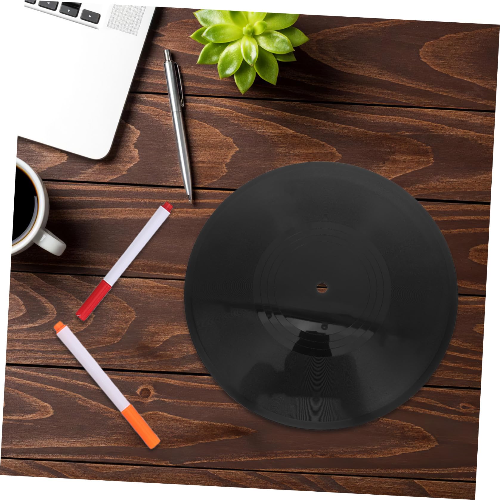 MAGICLULU Decorazione per Festa Musicale con Vinile Nero Retrò, Leggero e Facile da Installare, Set DIY con Pennarelli per Disegnare e Personalizzare