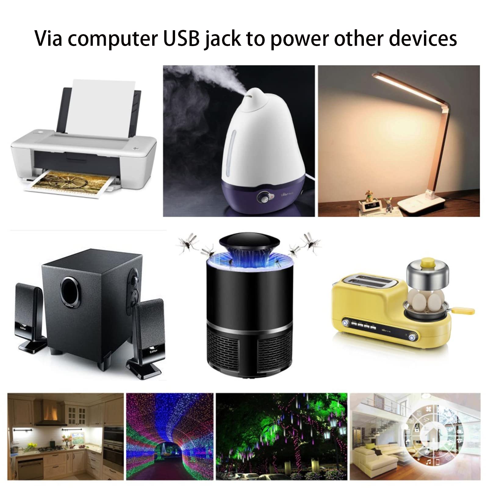 KSOPUERT Lot De 4 Câbles USB C Vers Fil Nu 1,5 M 5 V 2,1 A 28 AWG 4 Cœurs Pigtail étain Sur Queue Noir 2 Mâles 2 Femelles