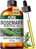 KUKKA Rosemary Essential Oils - 4 Fl Oz - for Hair, Skin, Diffuser, Aromatherapy & DIY Soap Making Scent Rosemary 4.00 Fl Oz (Pack of 1)