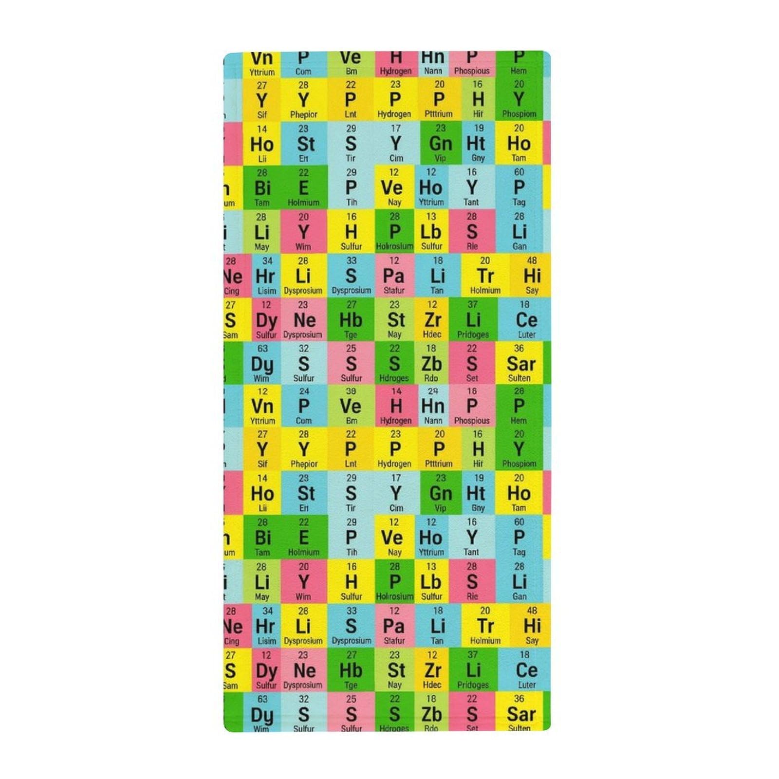 Anceky Lightweight Travel Towels, Science Teacher Funny Elements Absorbent Fingertip Towels for Camping, Yoga & Gym Essentials