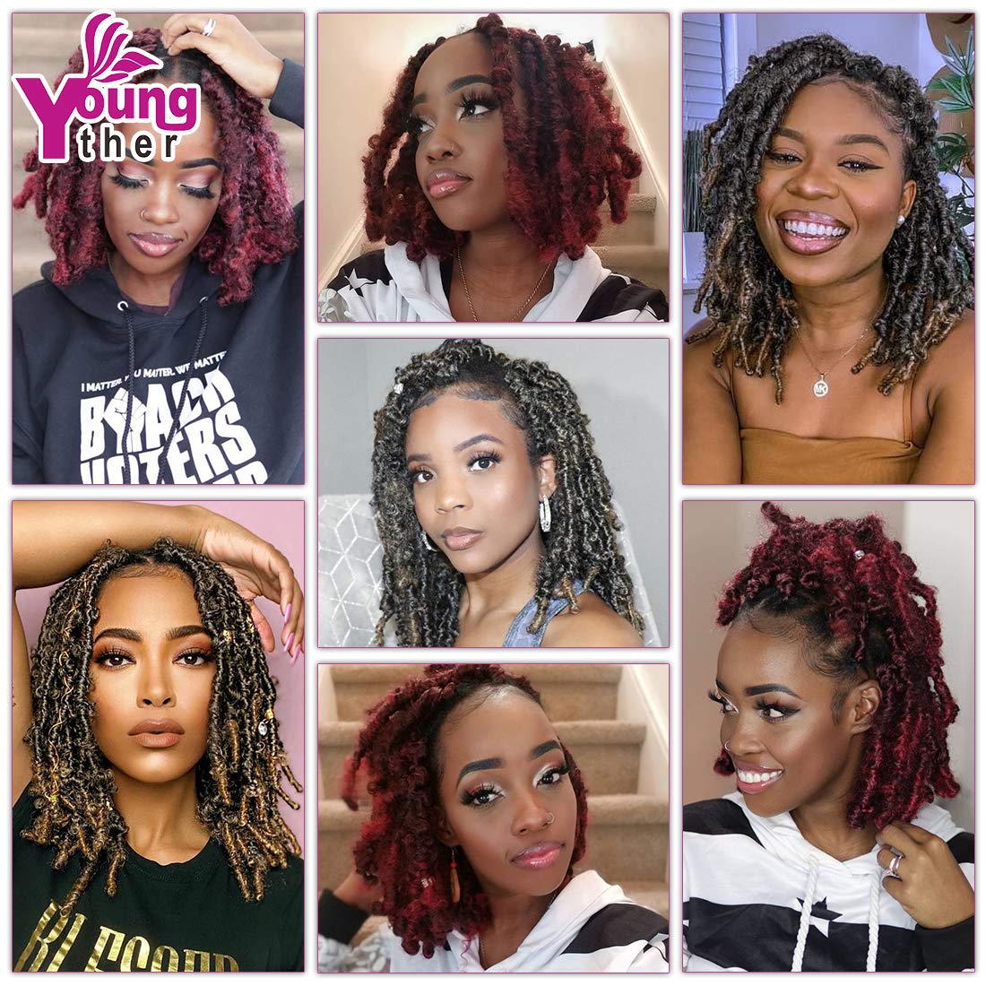 Buy Butterfly Locs Crochet Hair 6 Packs 12 Inch Pre Looped Distressed