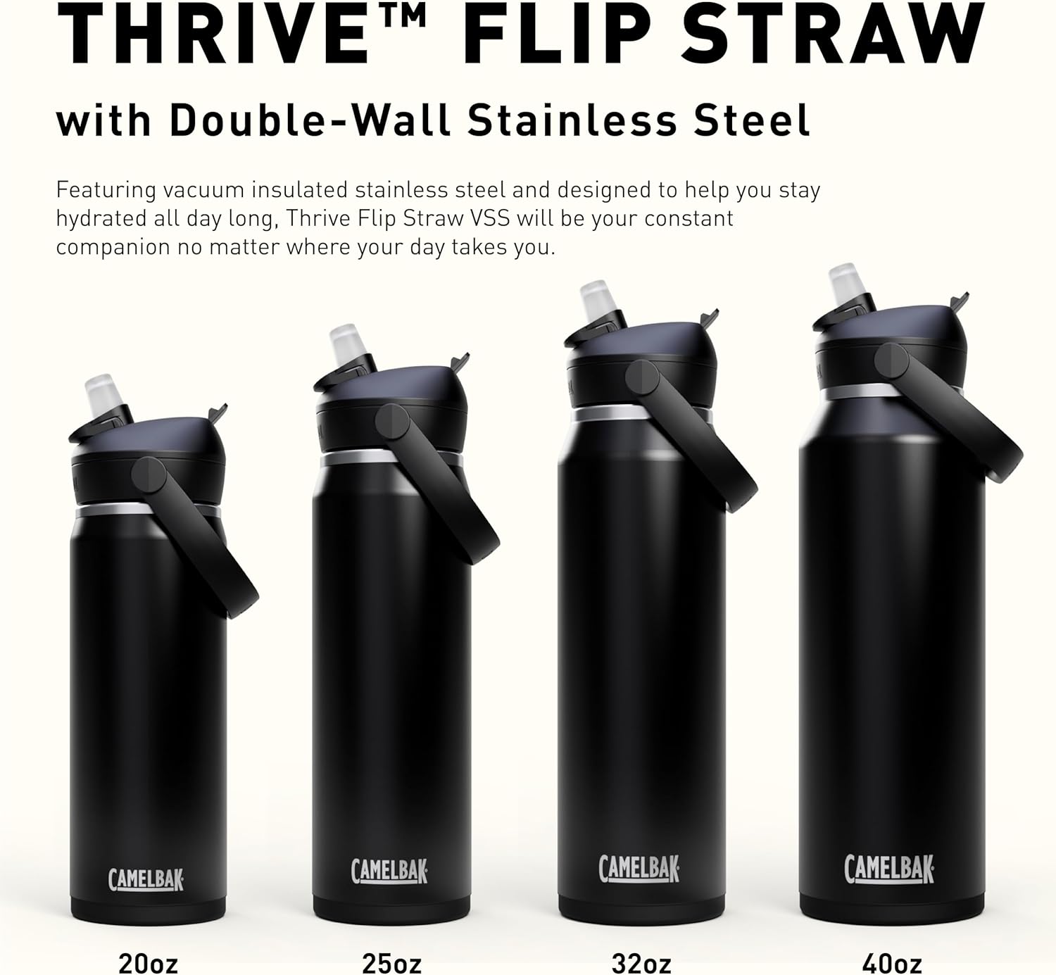 CamelBak Thrive Flip Straw Insulated Stainless Steel Water Bottle Sky Blue, 25oz - Image 7