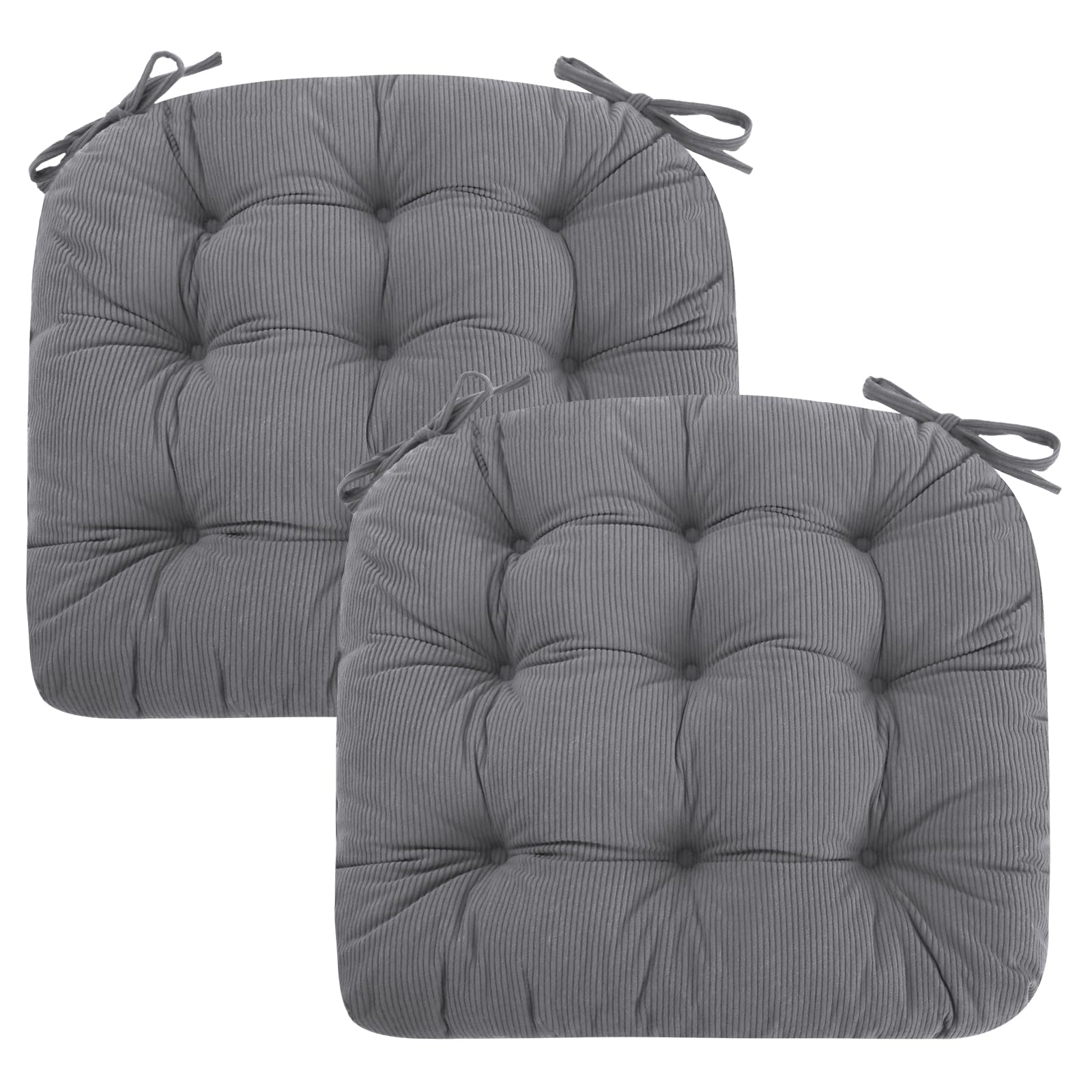 Coussin de chaise pour soulager l'assise dure lot de 2 galettes douces à attaches 40x40
