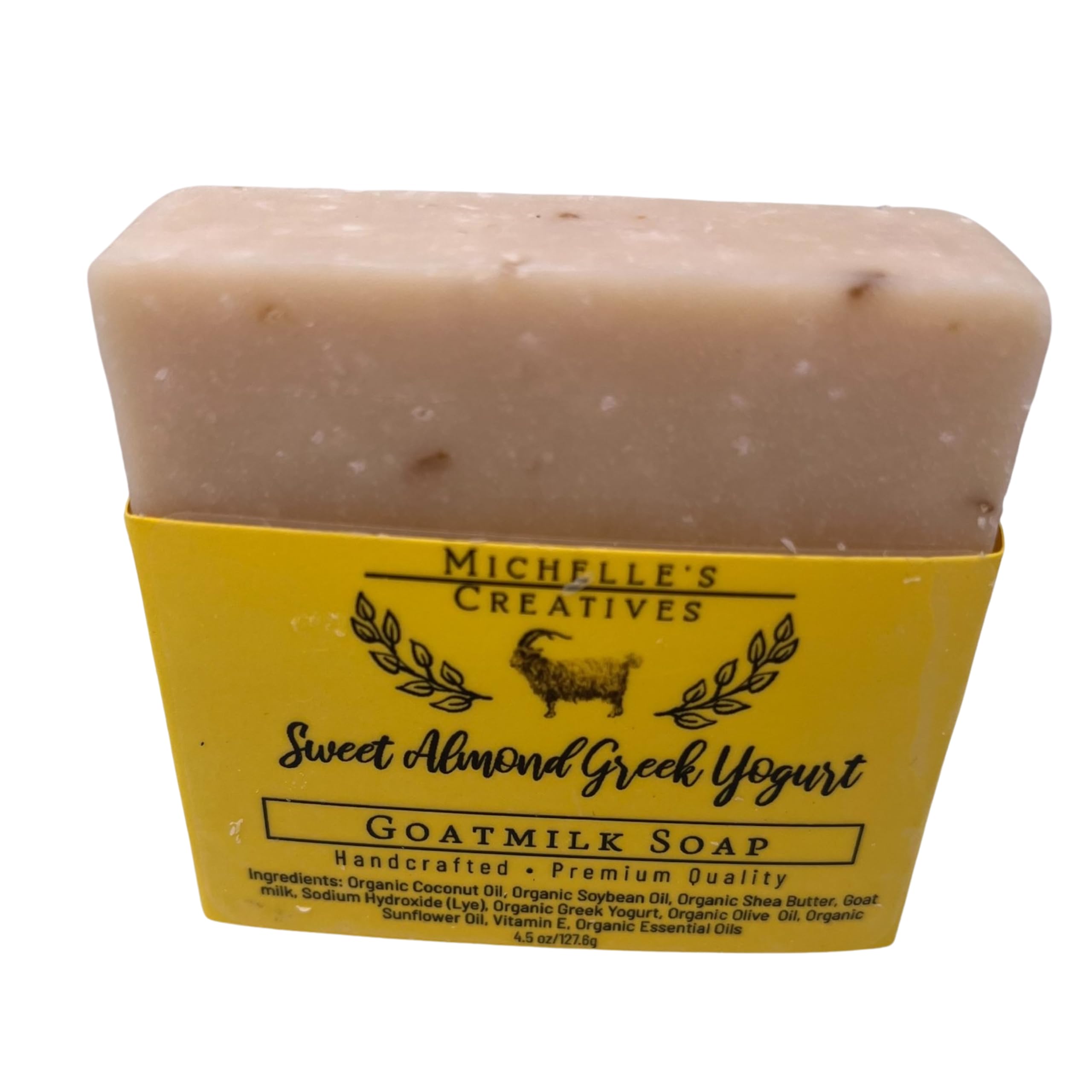 Sweet Almond Greek Yogurt and Goat Milk Soap bar soap - Vegan Milk Bar and Natural Soap for Men and Women - Handmade Soap Bar made with Sweet Almond Oil for Skin