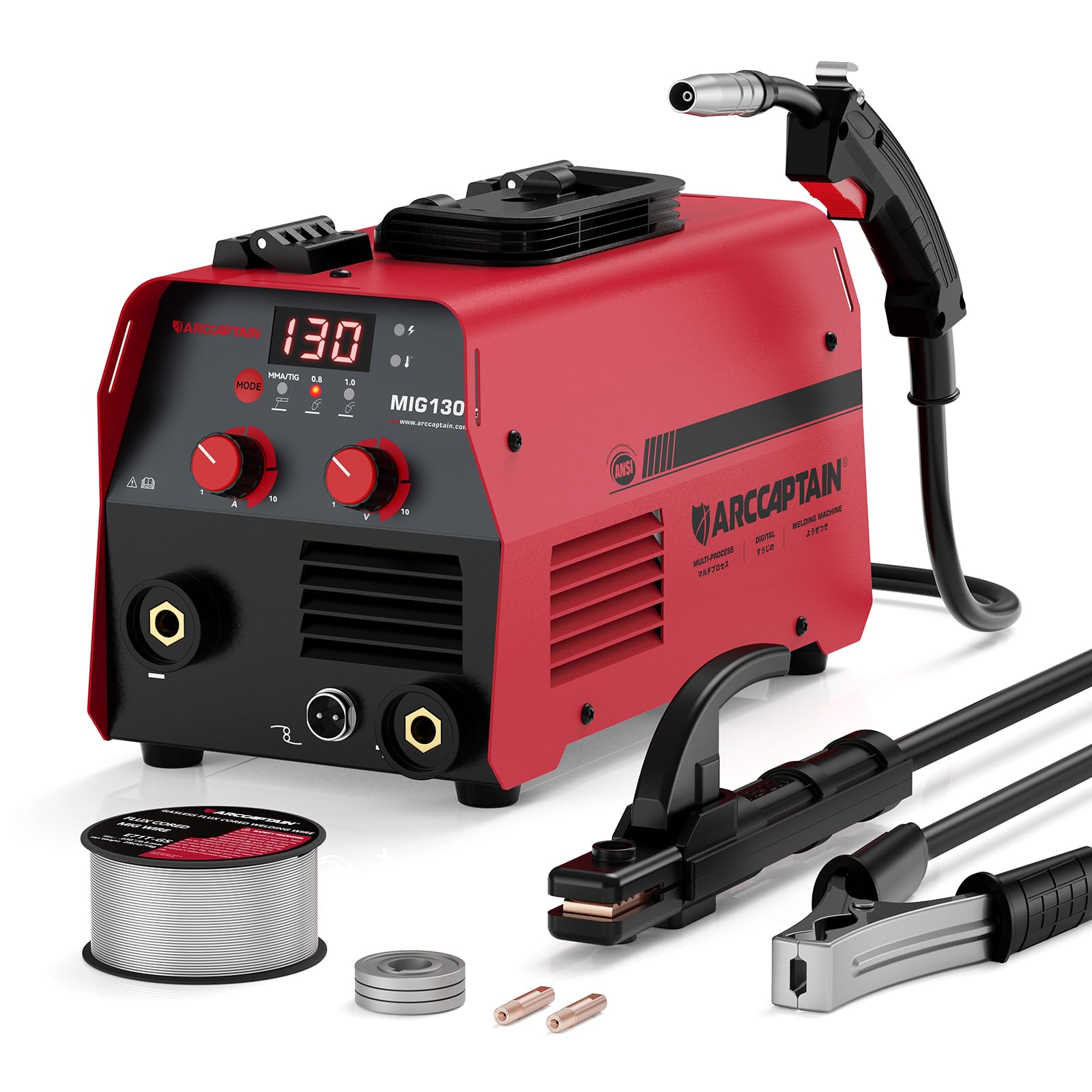 Amazon | ARCCAPTAIN 溶接機 100v 半自動 最大出力130A 1台3役 MIG130 
