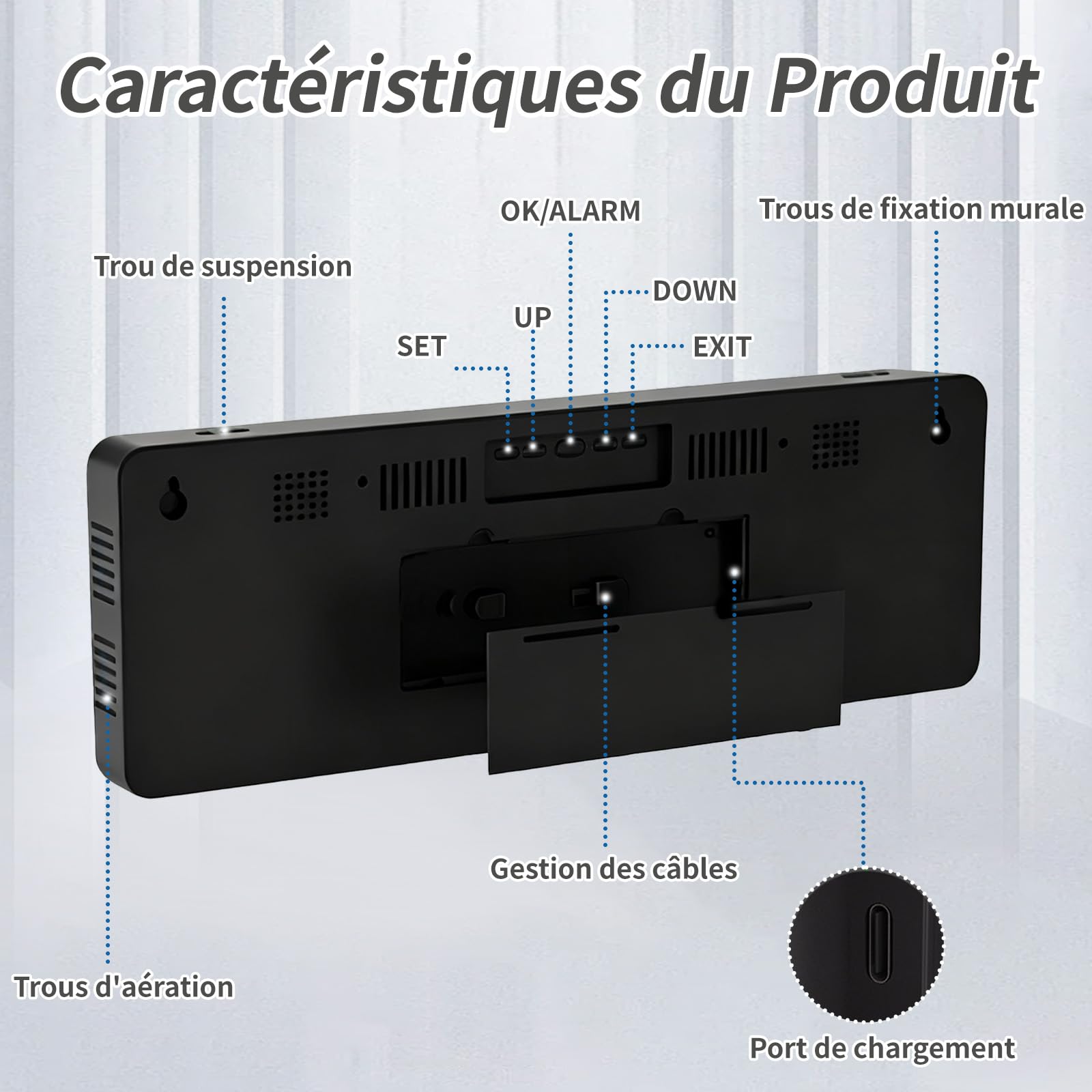 Timer Sport, Minuteur Fitness 16" Grand Ecran Time, 12/24 Heures Horloge Murale Numérique LED avec Support, Chronomètre avec Télécommande, Timer pour pour Workout, Home Gym(Vert+Blanc)