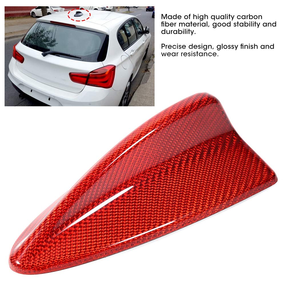 Bediffer Accesorio de Cubierta de Antena de Fibra de Carbono de Calidad para Coche E90 04-12 Rojo, Diseño Duradero para una Apariencia Mejorada, Fácil Instalación