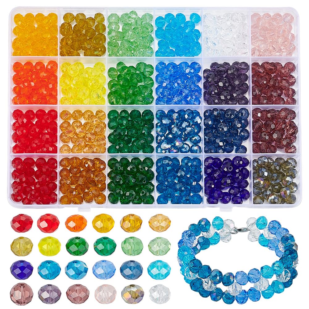Amazon.com: PH PandaHall 24 Colors Crystal Glass Beads 600pcs