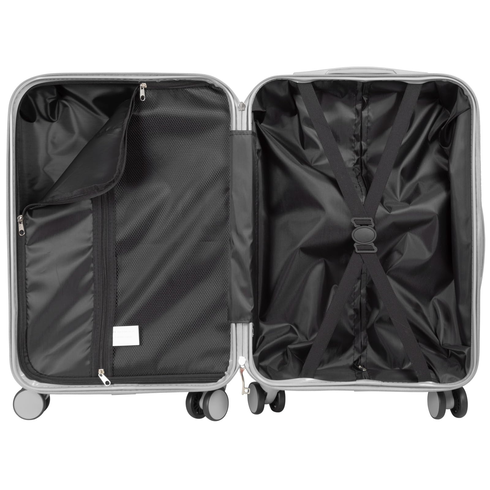 Hartschale Koffer mittelgroß Pescara mit Motiv 67cm 4 Rollen Silber