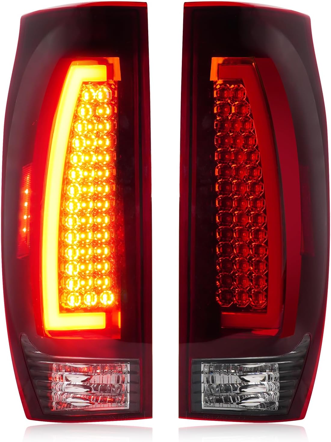 Tresound Tail Light + 3rd Brake Lamp for Chevy Avalanche 1500 2500 2002-2006, Third High Mount Stop Light Rear LED Taillight Assembly, 15771437, 15092493