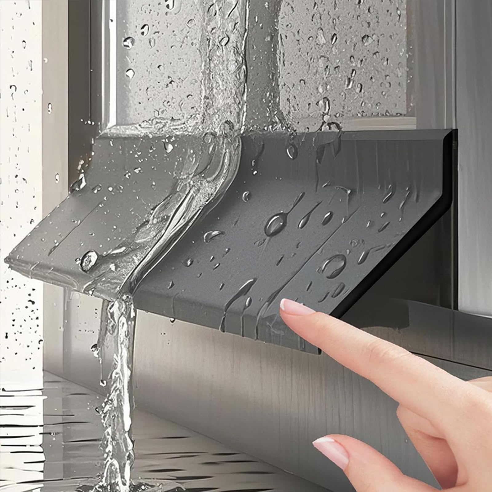 Estdkmnos 5.5Cm Window Outer Edge Rain Shield， Self Adhesive Rubber Rain Deflector For, Blocks Water, Multiple Sizes For Eaves(,1M)