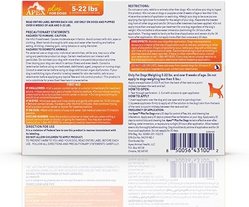 Miniatura 43 de Apex Plus Prevención de pulgas y garrapatas para perros XL (89-132 libras) Suministro de 3 meses Tratamiento de pulgas y garrapatas