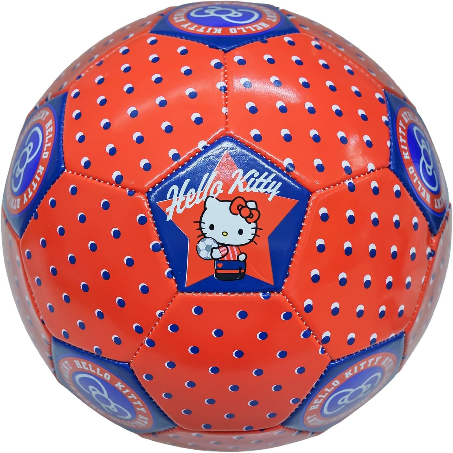 Hello Kitty Size 5 Basketball, Red and Yellow Rubber Basketball for Indoor and Outdoor Play, Recreational Youth Ball for All Skill Levels