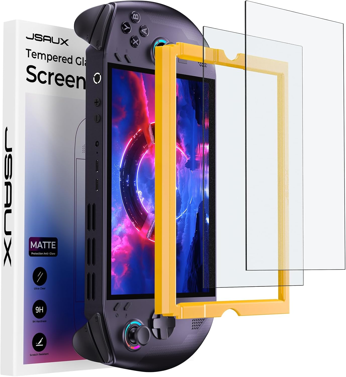 JSAUX 2-Pack Anti Glare Screen Protector for Legion Go S 8" (2025), Easy to Install with Guiding Frame, 8 inch Full Coverage, Matte Tempered Glass Protector Accessories, Anti-Scratch, Anti-Fingerprint Legion Go S-8.0" Anti-Glare