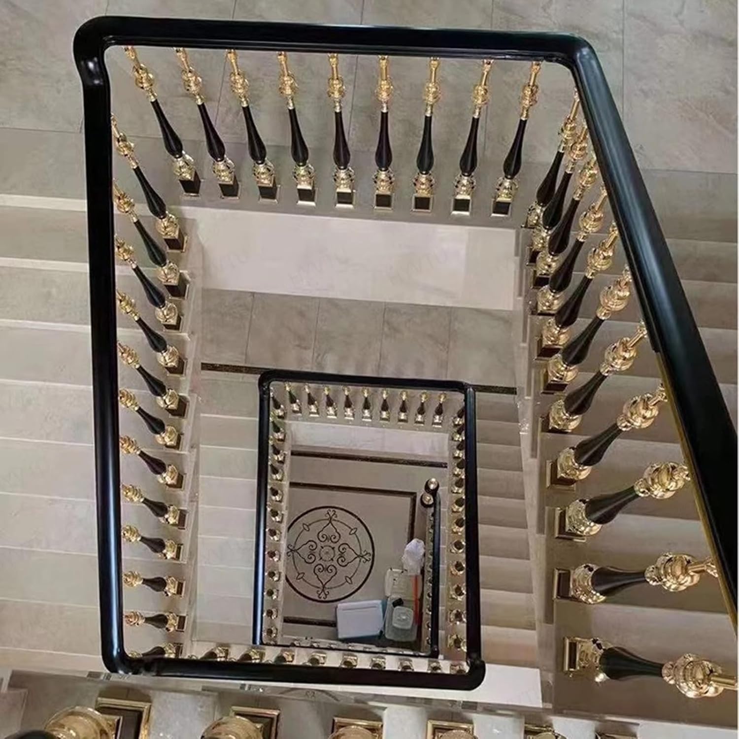 Stair Railing Post, Aluminum Balusters Spindle for Decking, Gallery, Office, Hotel, 95cm Tall Handrail Pillar with Installation Kit