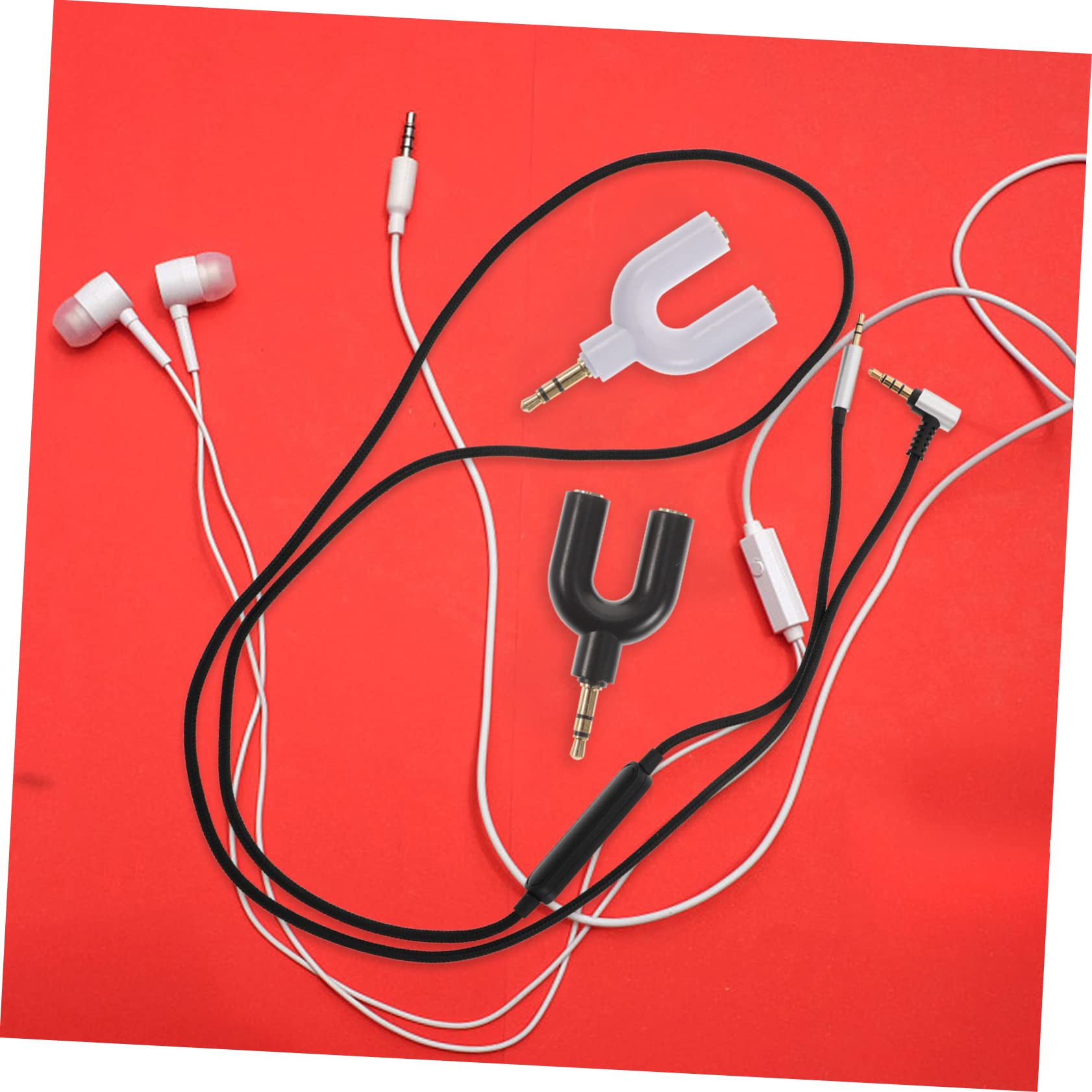 BESTonZON 30stücke Audio Splitter Adapter Für Headsets U-förmige Kopfhörer-verbindung Für Pc Und Tablets Mit Weißen